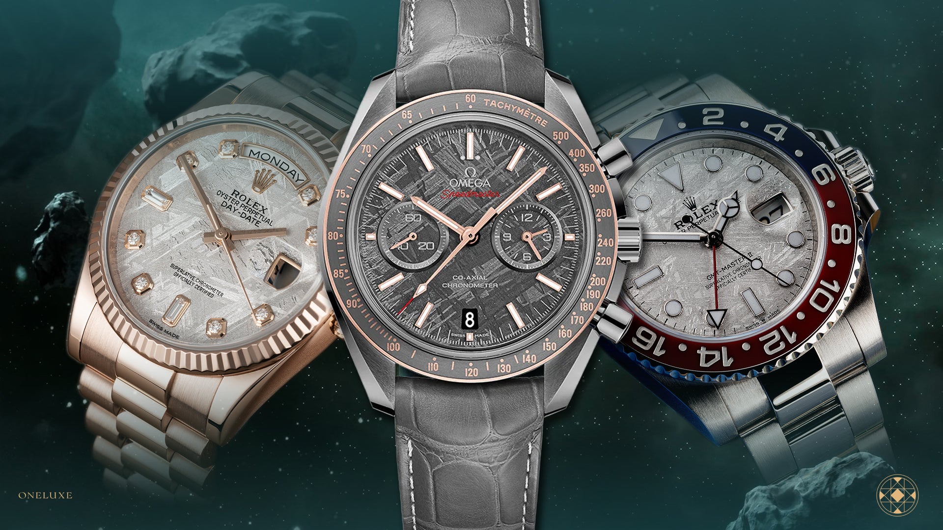 Meteorite dial watch