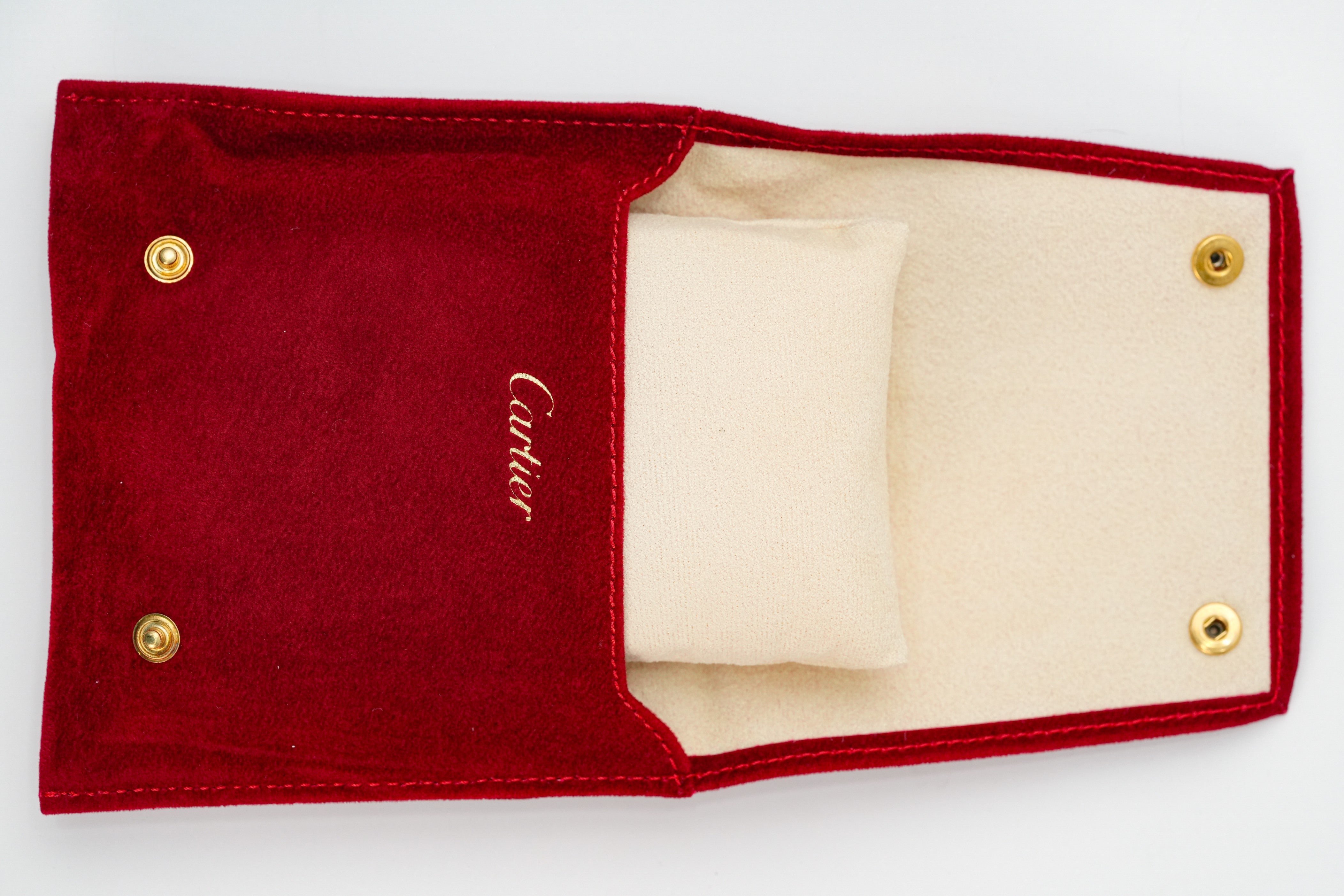 WATCH TRAVEL POUCH CARRY CASE RED SUEDE POCKETS (13 CM X 11 CM)