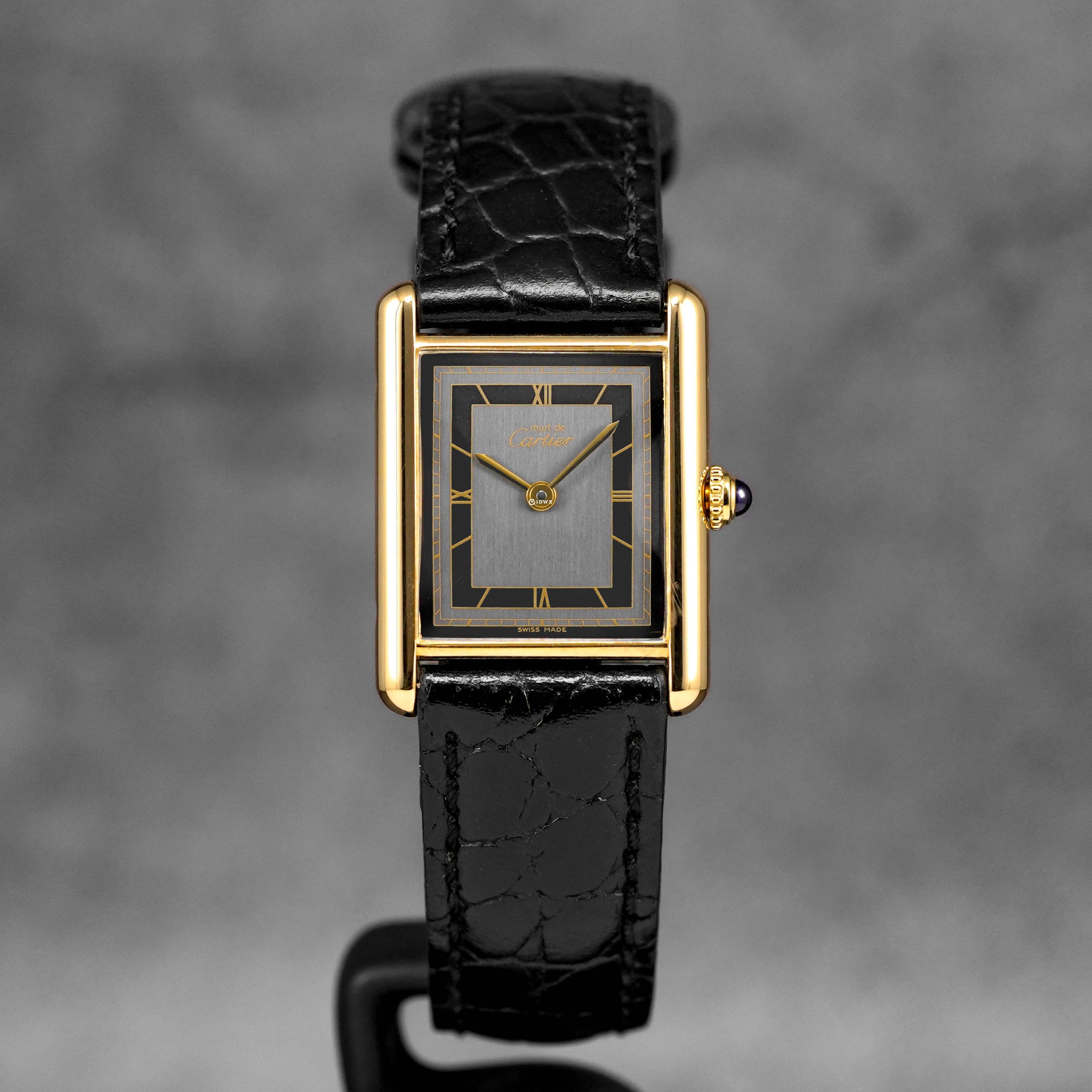 CARTIER TANK MUST DE CARTIER VERMEIL YELLOWGOLD GREY DIAL (WATCH