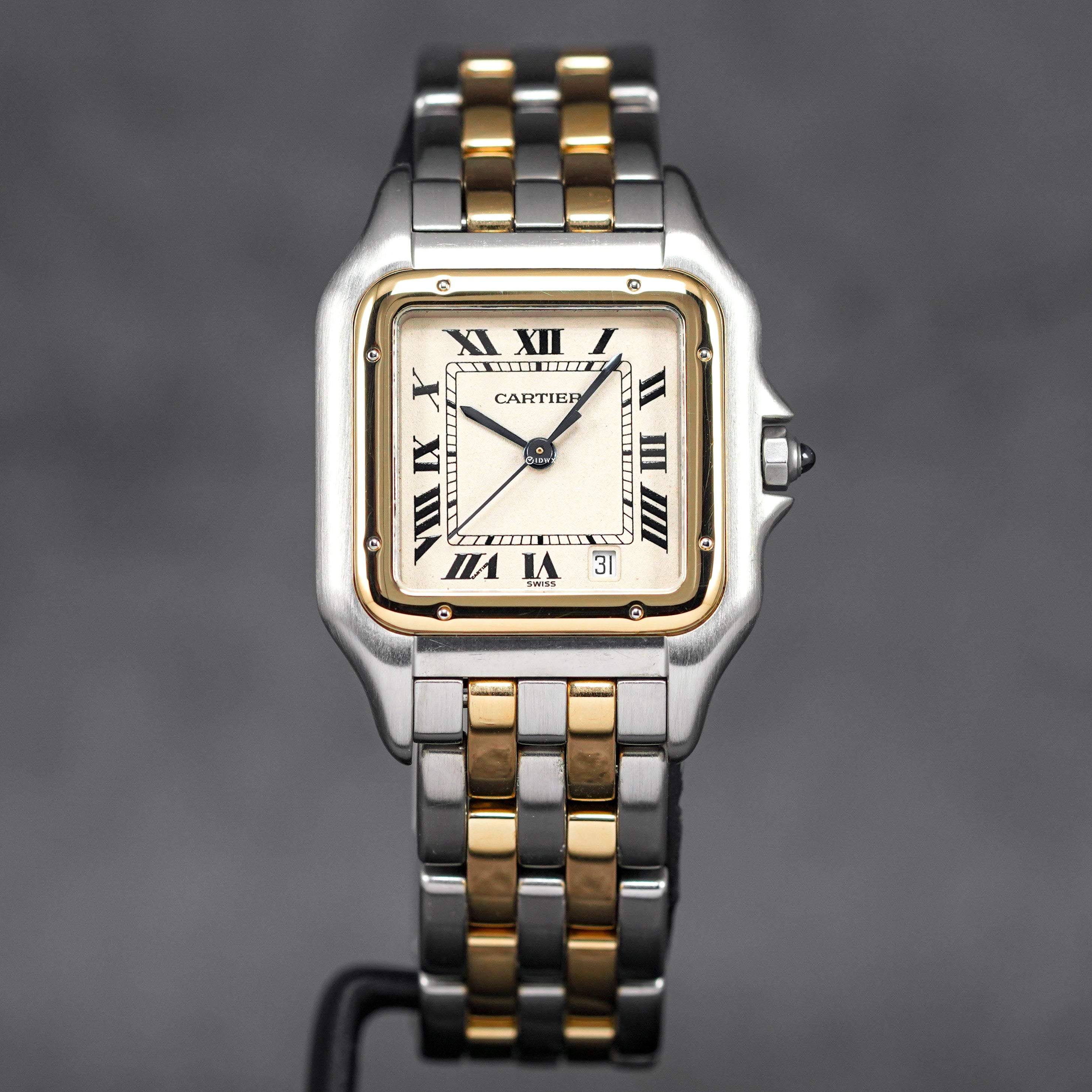 PANTHERE TWOTONE YELLOWGOLD M WHITE DIAL QUARTZ (WATCH ONLY)