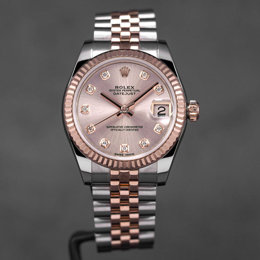 DATEJUST 31MM TWOTONE ROSEGOLD PINK DIAMOND DIAL (WATCH ONLY)