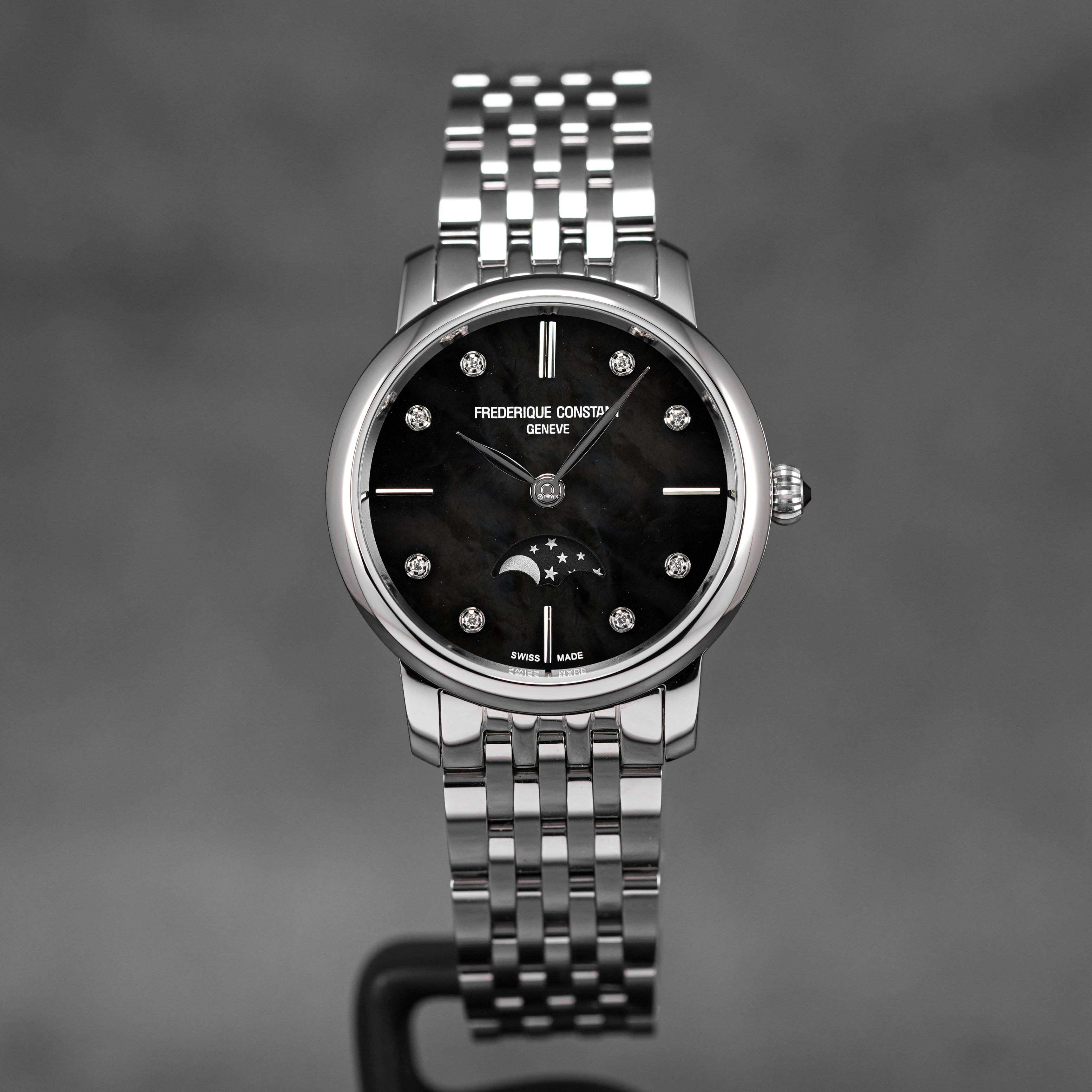 SLIMLINE MOONPHASE BLACK MOP DIAMOND DIAL (2025)