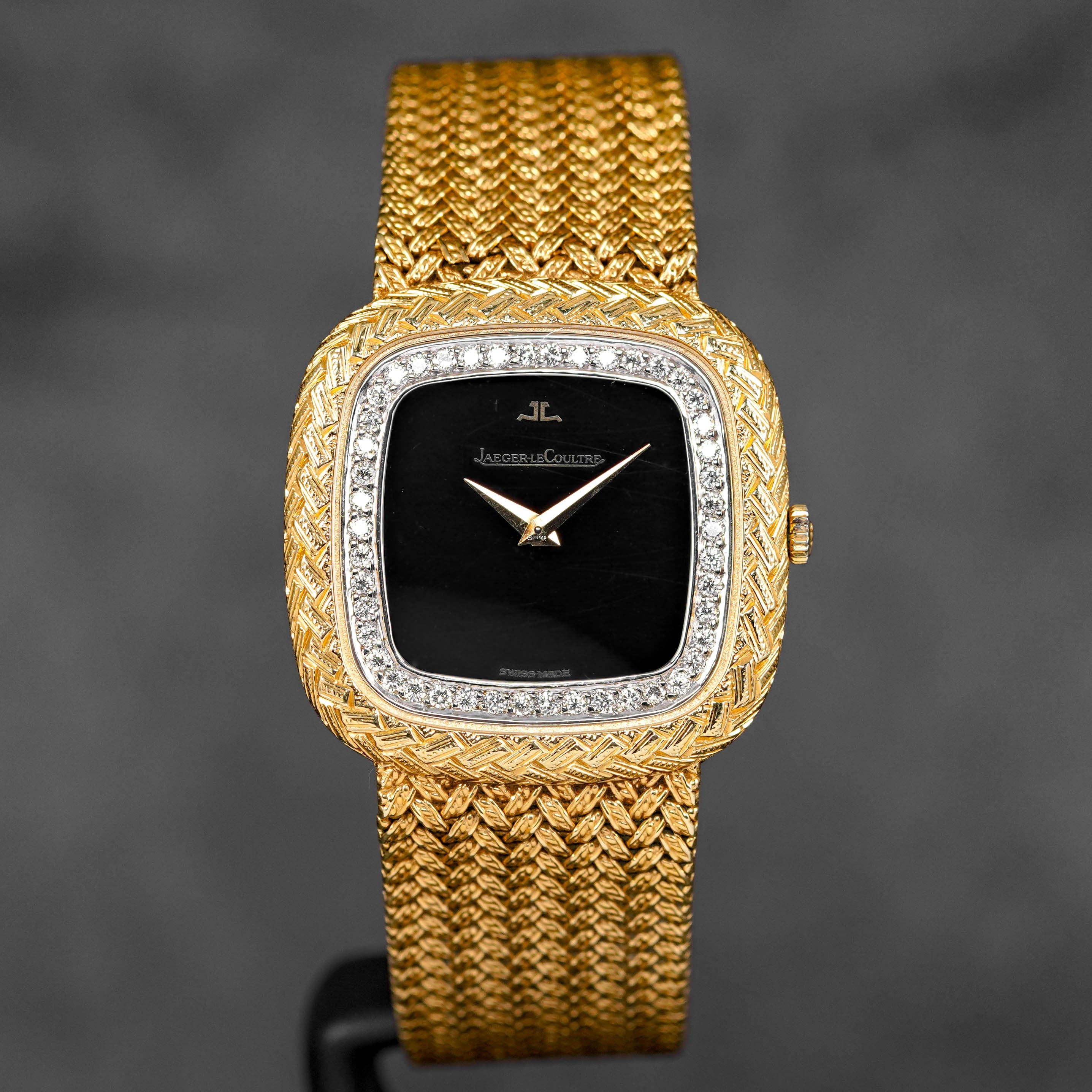YELLOWGOLD BLACK DIAL DIAMOND BEZEL (WATCH ONLY)