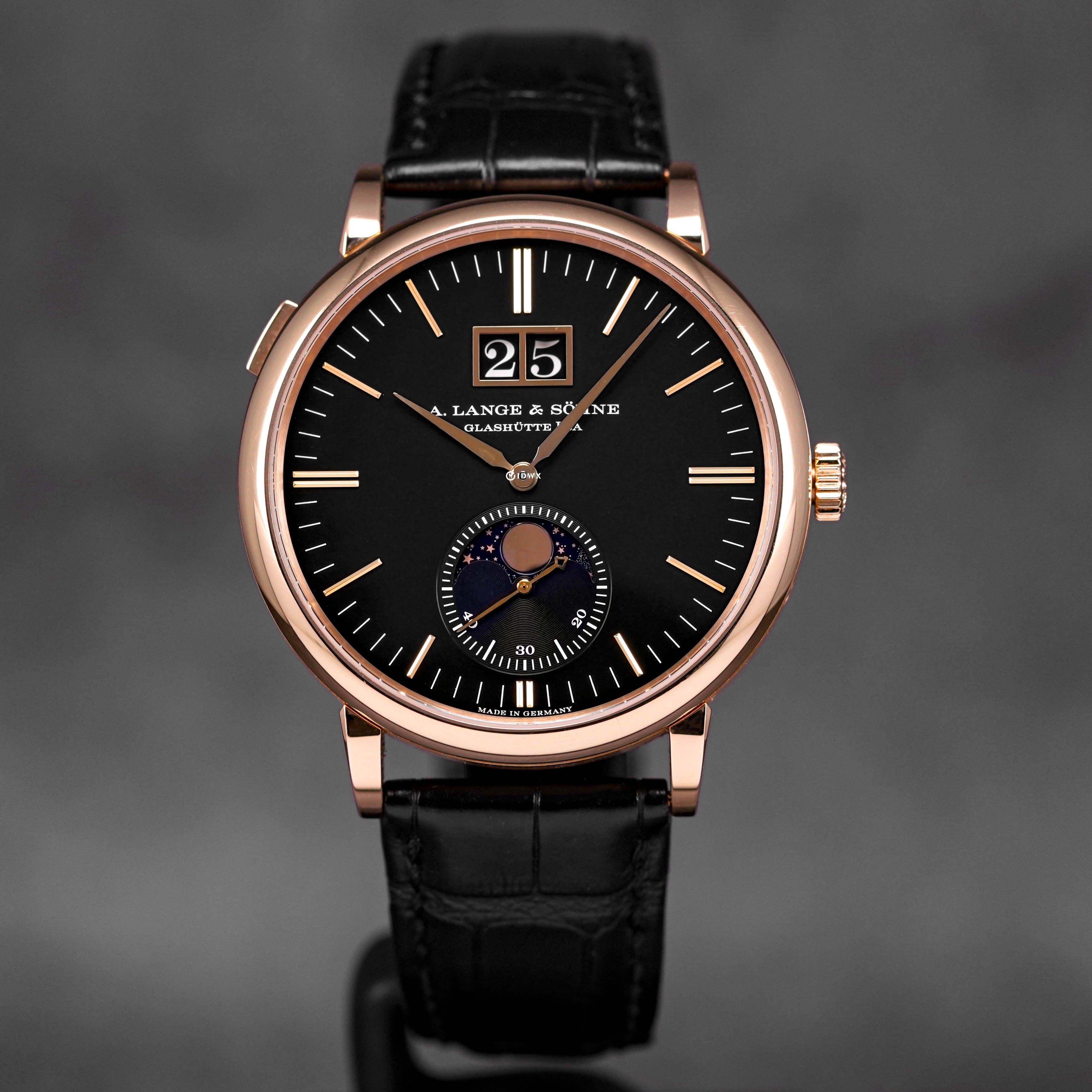 SAXONIA ROSEGOLD MOONPHASE BLACK DIAL (2018)