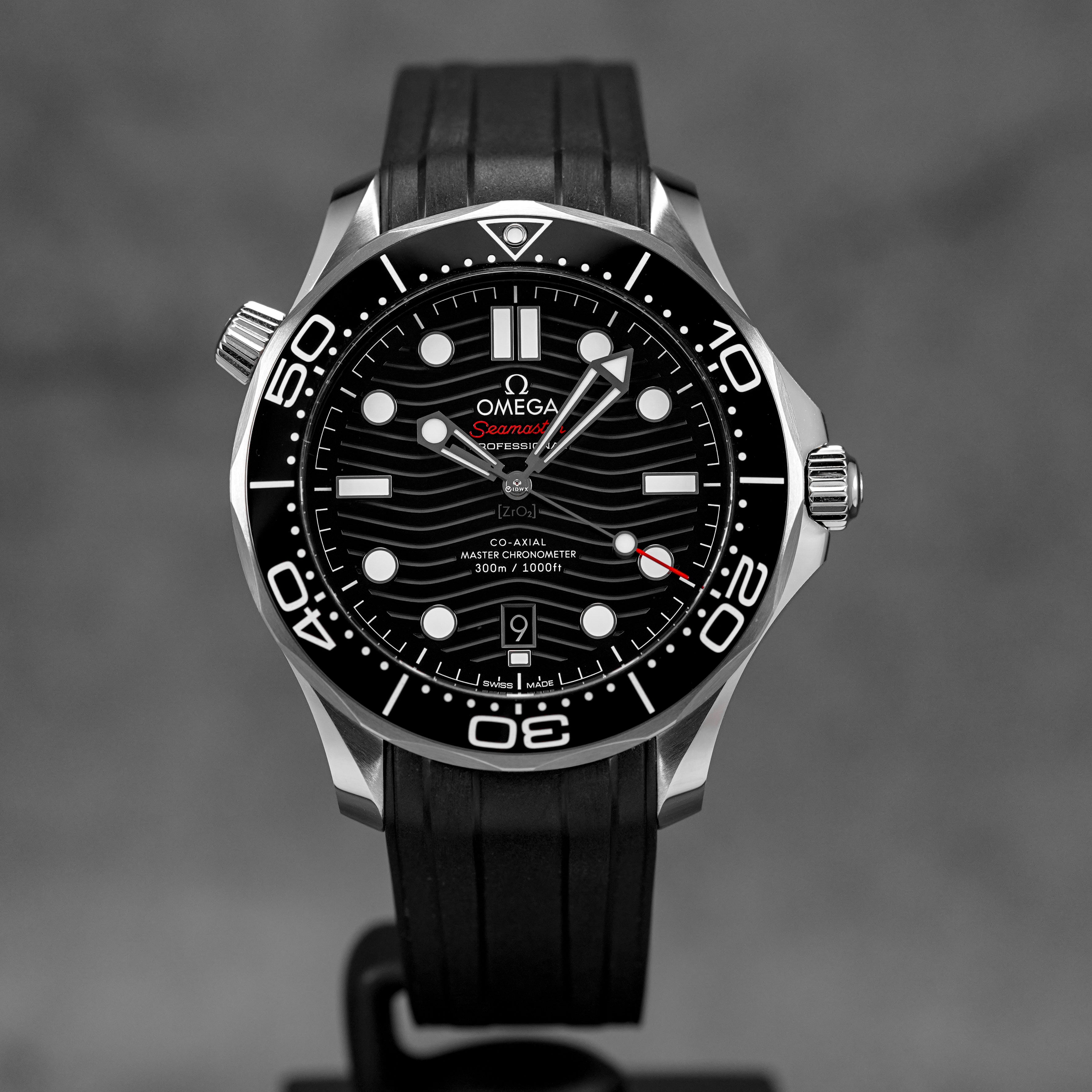 SEAMASTER DIVER 300 BLACK DIAL RUBBER STRAP (2024)