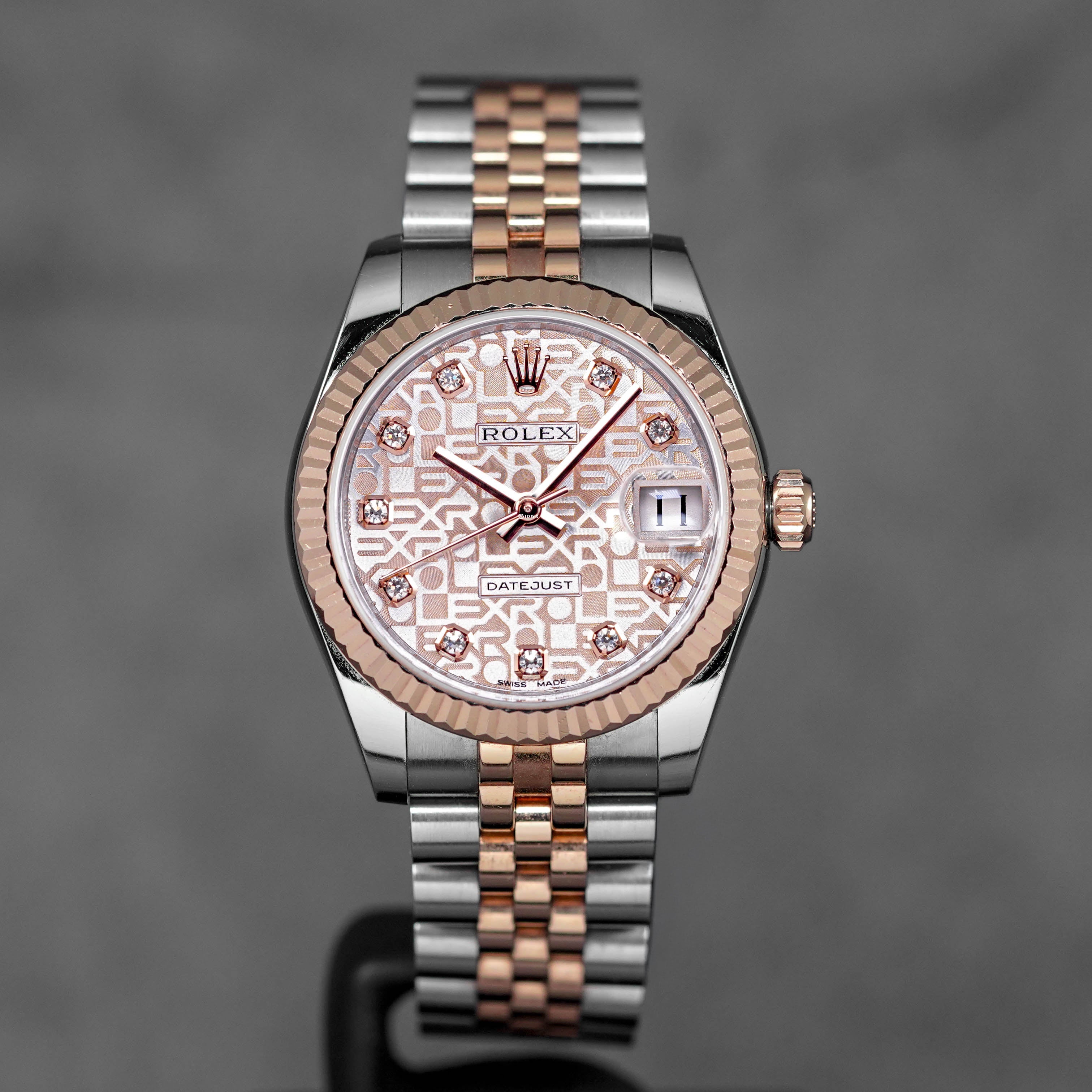 DATEJUST 31MM TWOTONE ROSEGOLD PINK COMPUTERIZED DIAMOND DIAL (2019)