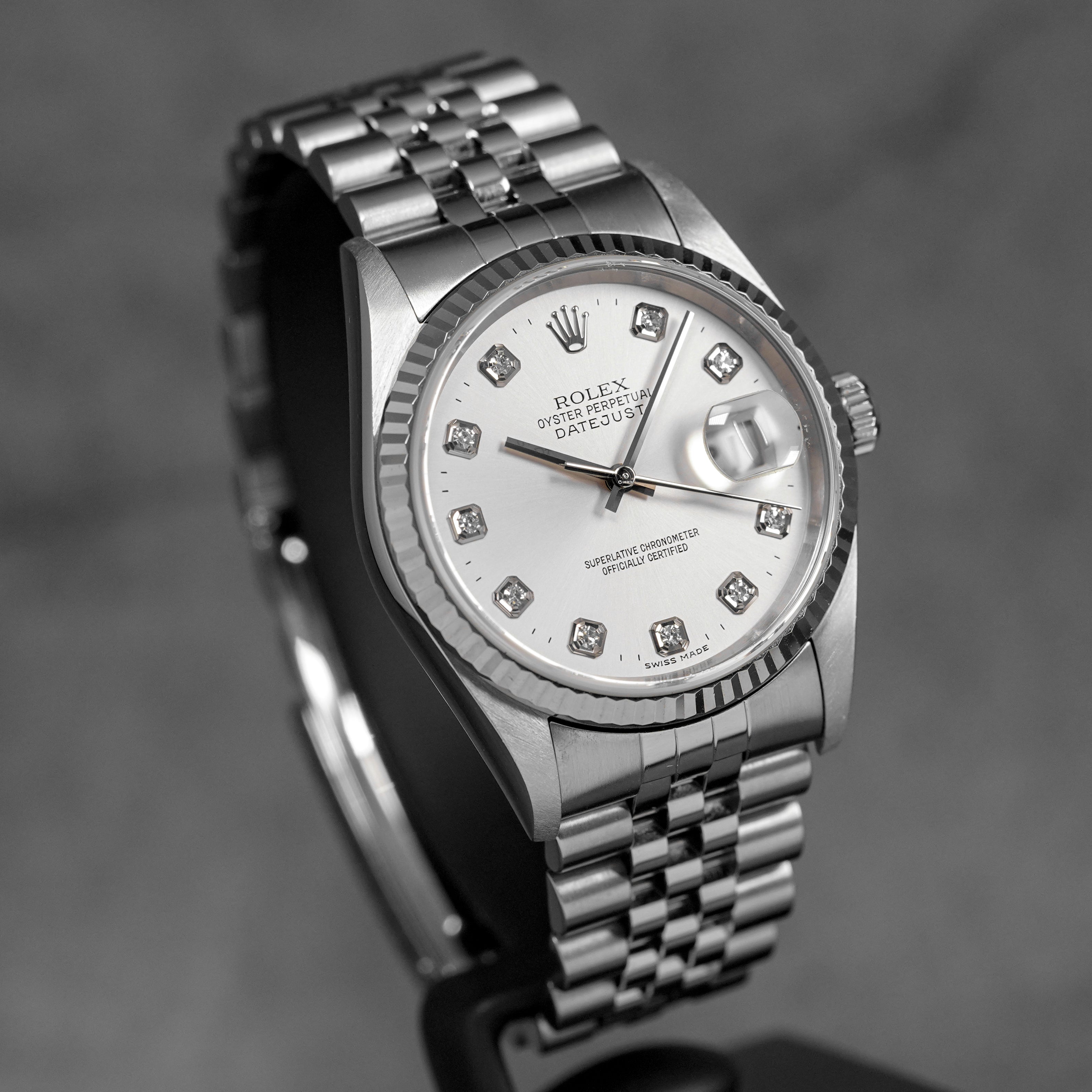 DATEJUST 36MM 16234 SILVER DIAMOND DIAL (WATCH ONLY)
