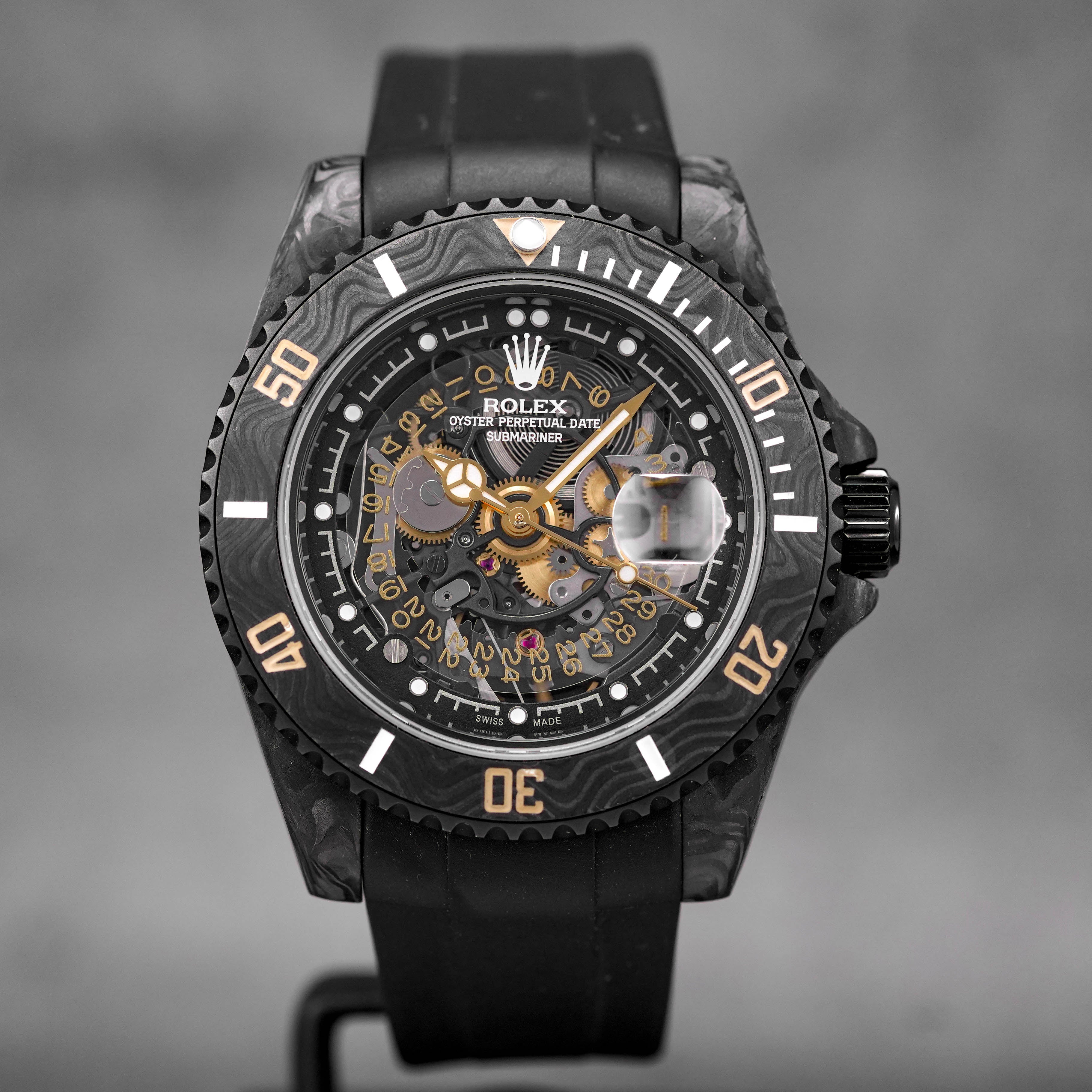 ECLIPSE CONCEPT CUSTOM ROLEX SUBMARINER CARBON FIBER WITH RUBBER B STRAP LIMITED EDITION (2024)