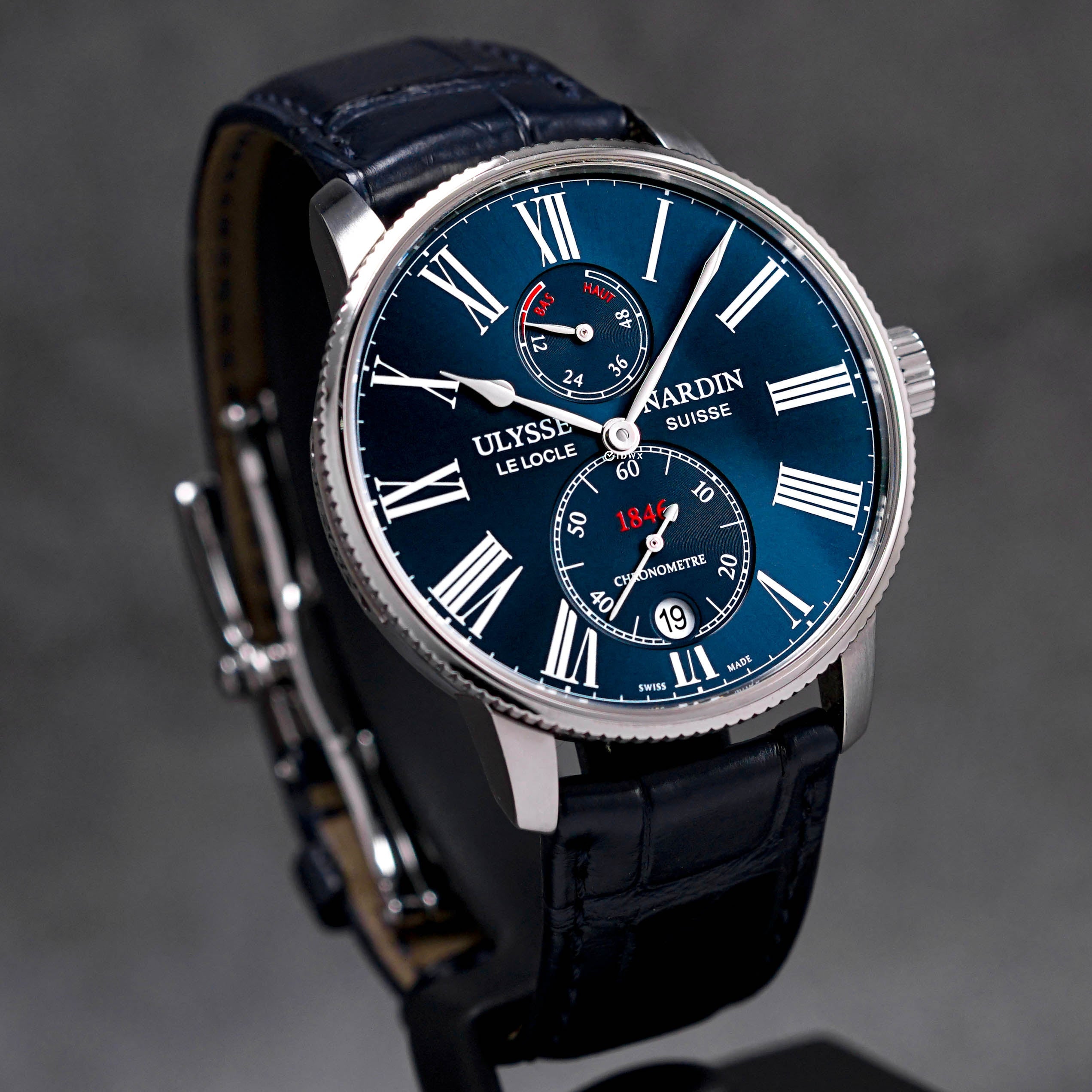 MARINE TORPILLEUR 42MM BLUE DIAL LEATHER STRAP (2018)
