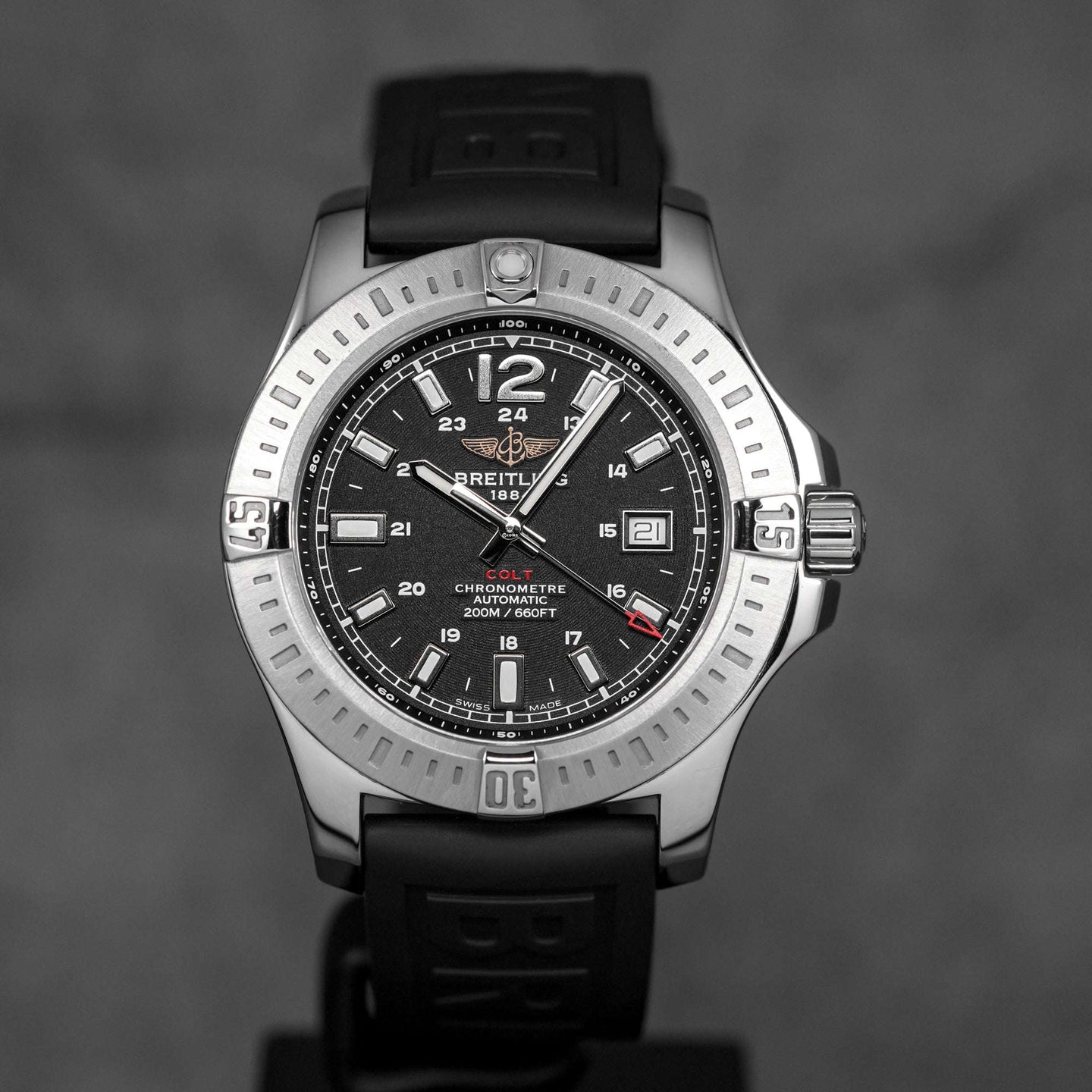 COLT 44MM BLACK DIAL RUBBER STRAP (2016)