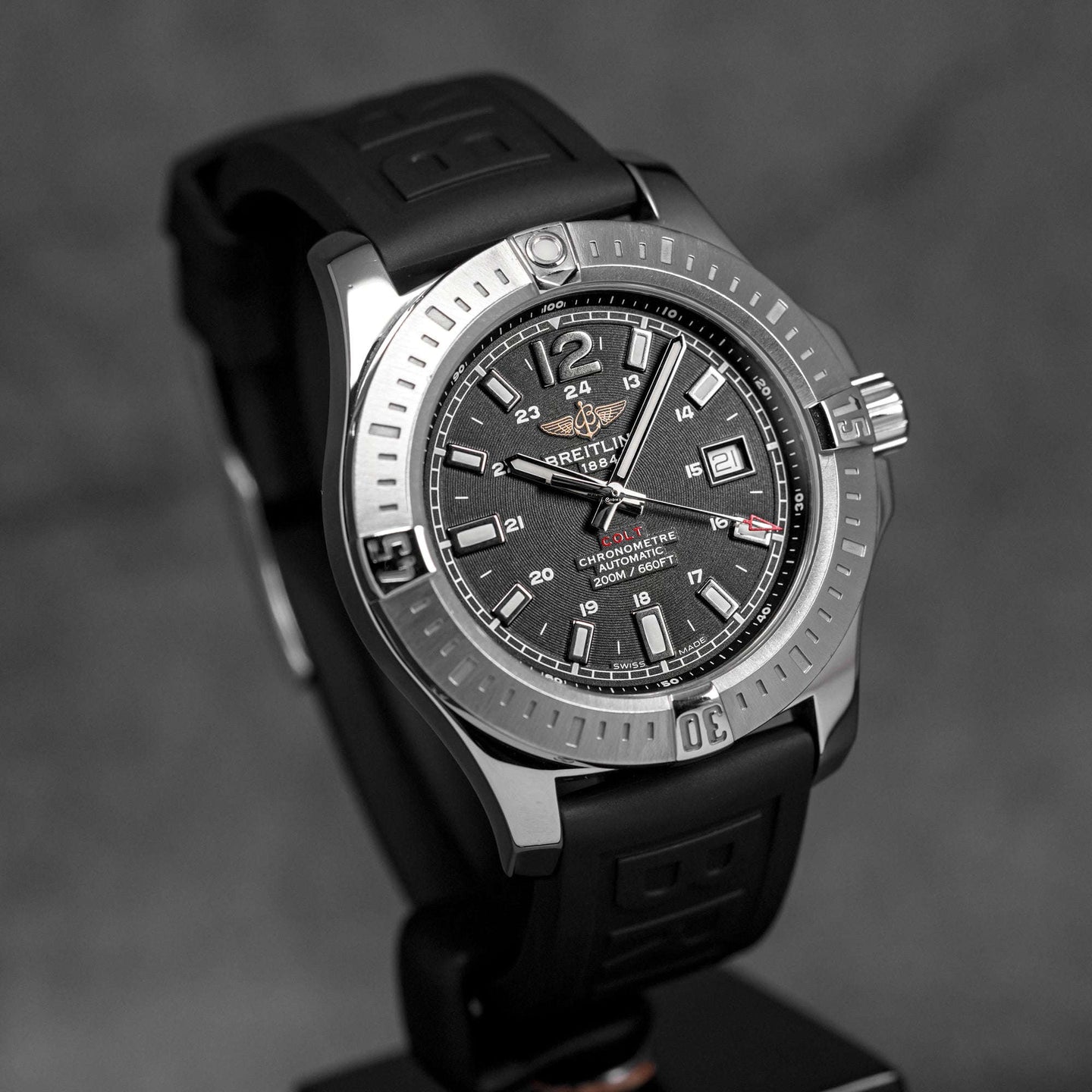 COLT 44MM BLACK DIAL RUBBER STRAP (2016)