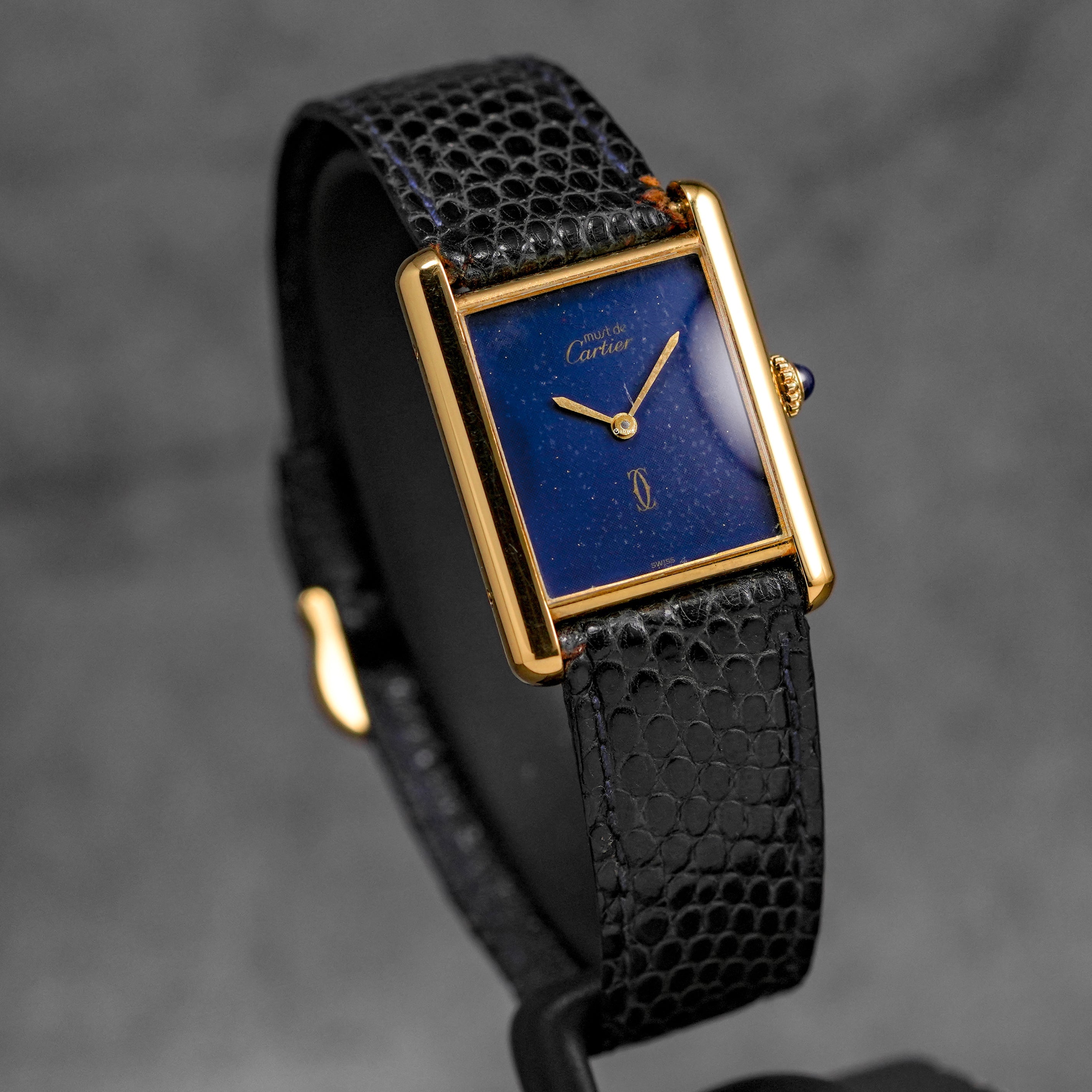 TANK MUST VERMEIL YELLOWGOLD-PLATED LAPIS LAZULI DIAL (WATCH ONLY)