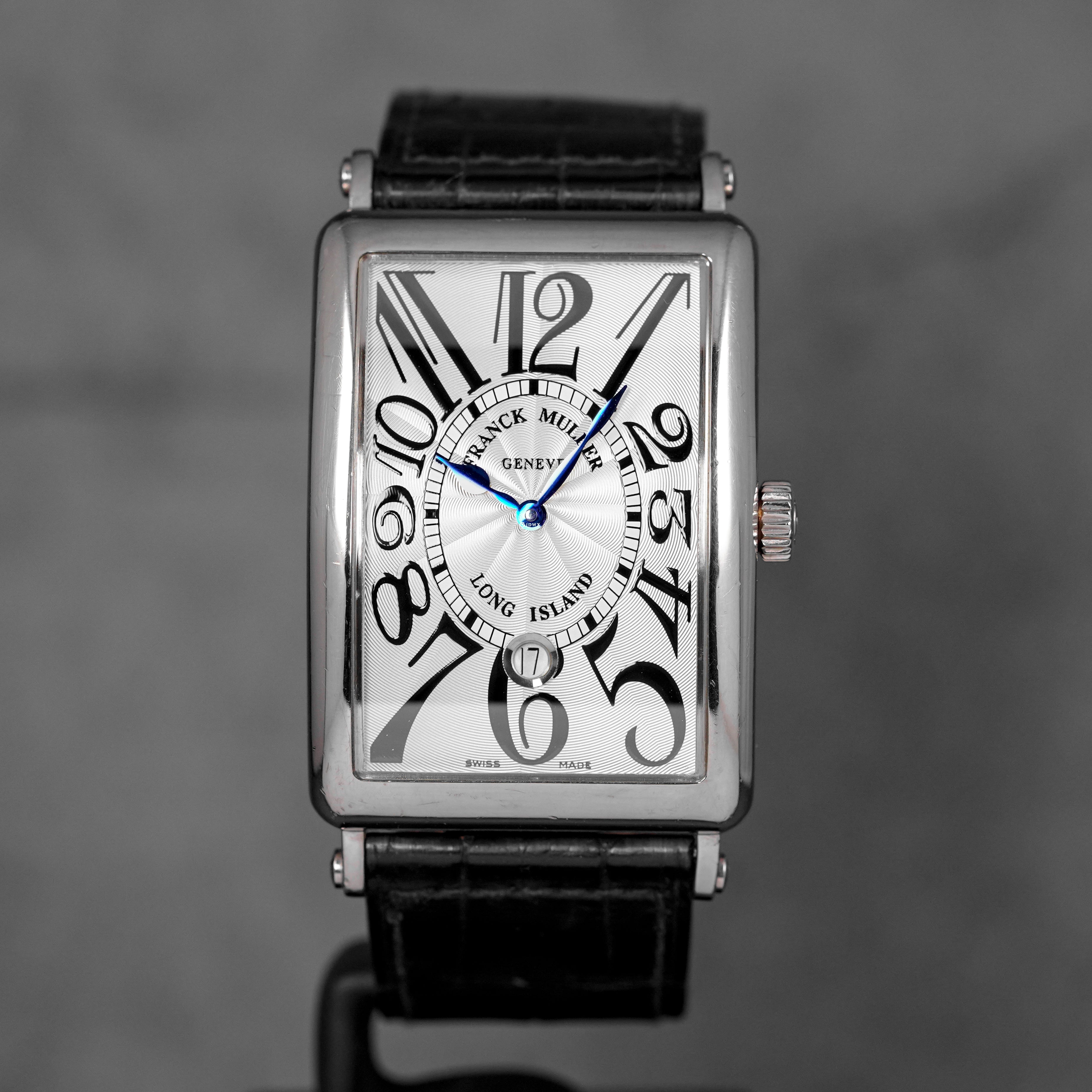 LONG ISLAND DATE WHITEGOLD SILVER DIAL LEATHER STRAP (2005)