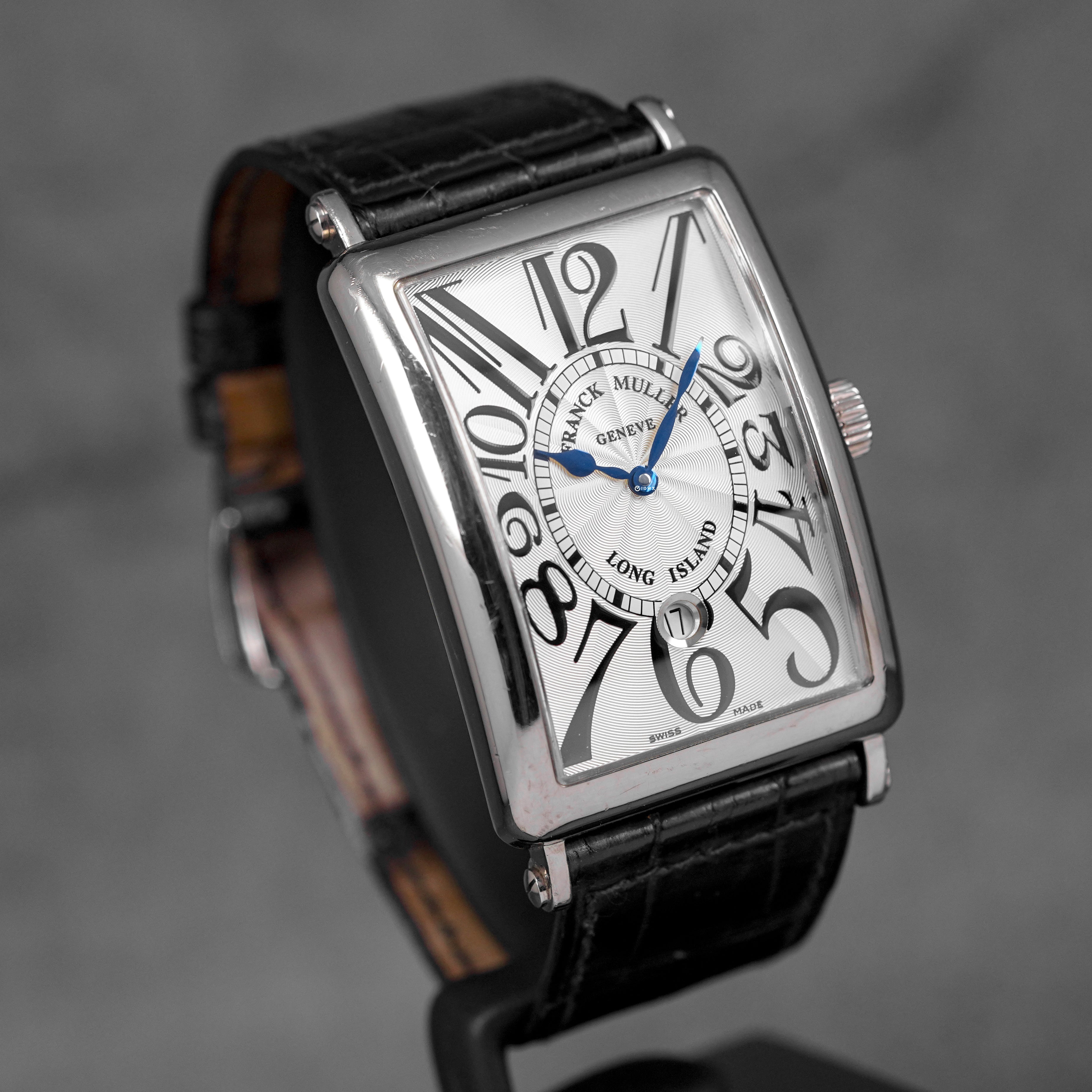 LONG ISLAND DATE WHITEGOLD SILVER DIAL LEATHER STRAP (2005)