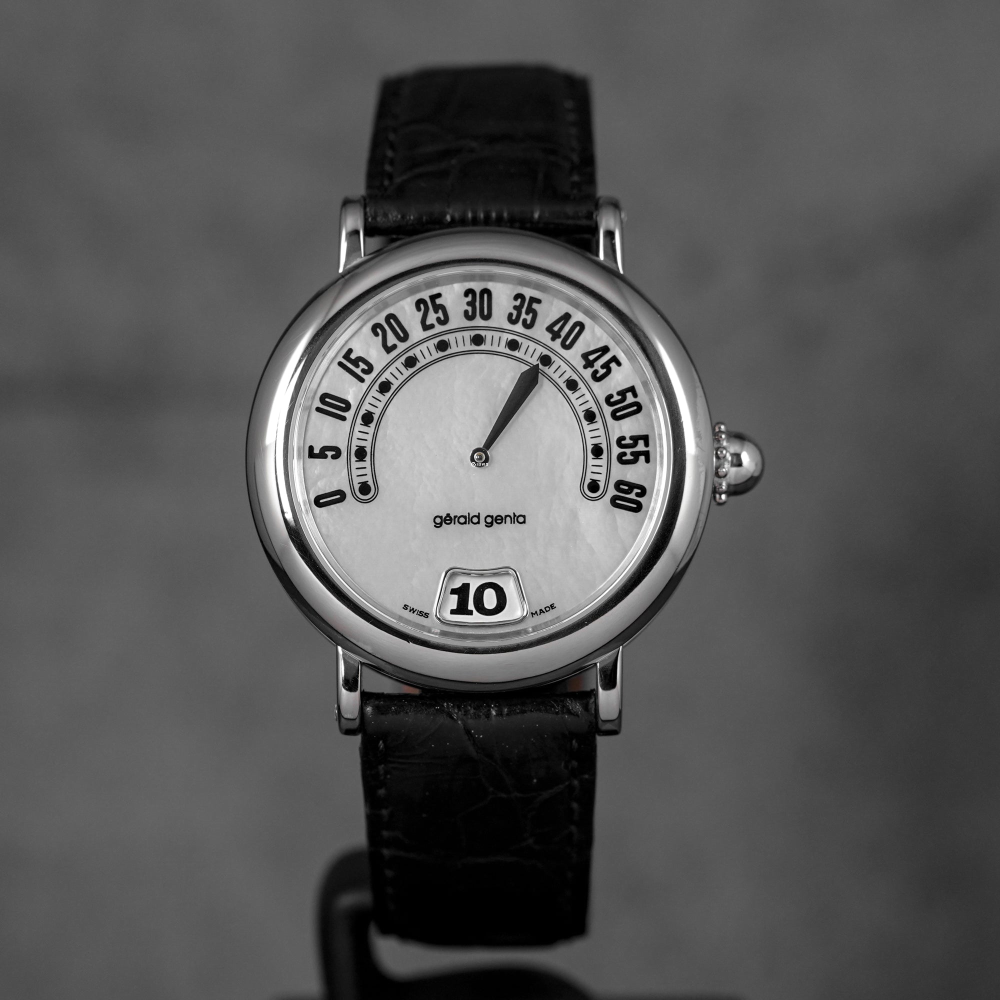 RETRO CLASSIC JUMP HOUR WHITEGOLD MOP DIAL (WATCH ONLY)