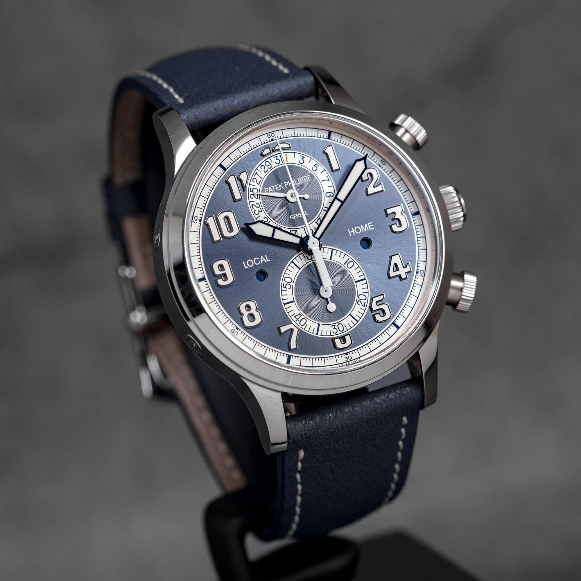 CALATRAVA PILOT TRAVEL TIME 5924G WHITEGOLD BLUE-GRAY DIAL (2023)