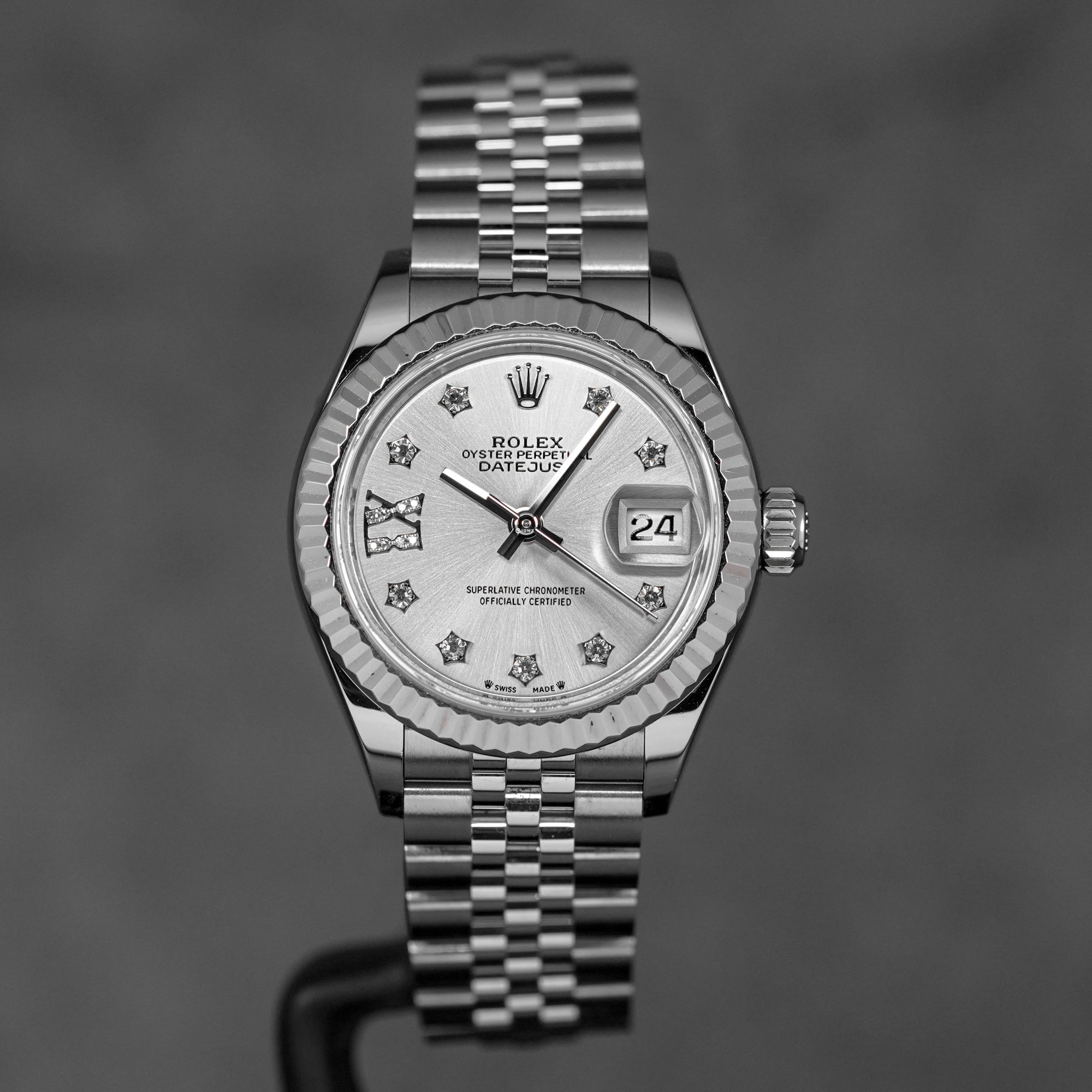 DATEJUST 28MM SILVER DIAMOND STAR DIAL DIAMOND ON IX (2023)