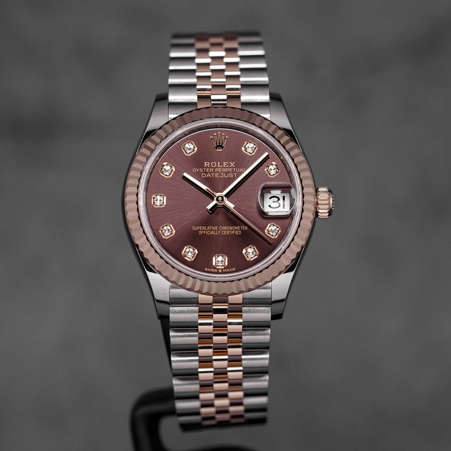 DATEJUST 31MM TWOTONE ROSEGOLD CHOCO DIAMOND DIAL (2026)