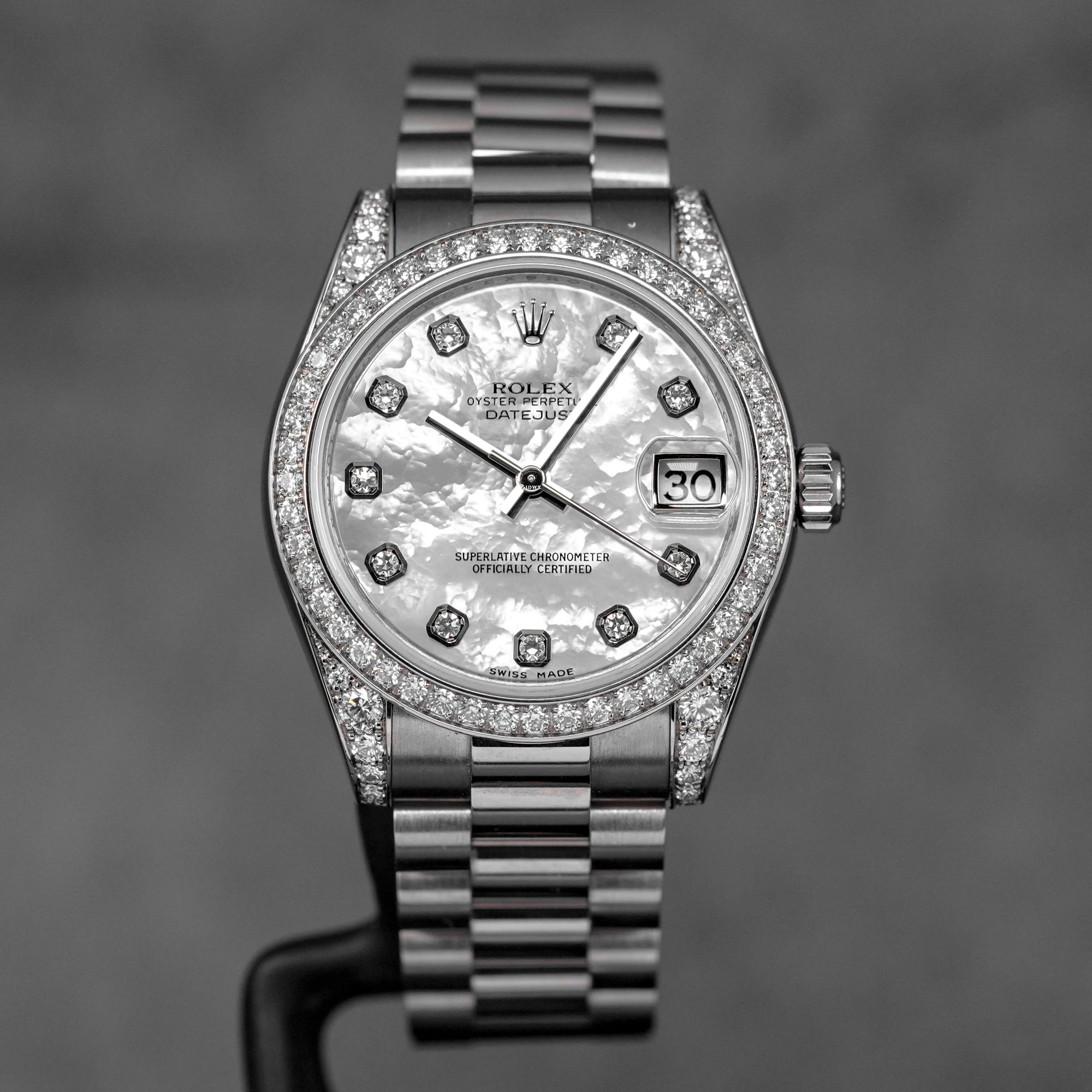 DATEJUST 31MM WHITEGOLD MOP DIAMOND DIAL DIAMOND BEZEL (2018)
