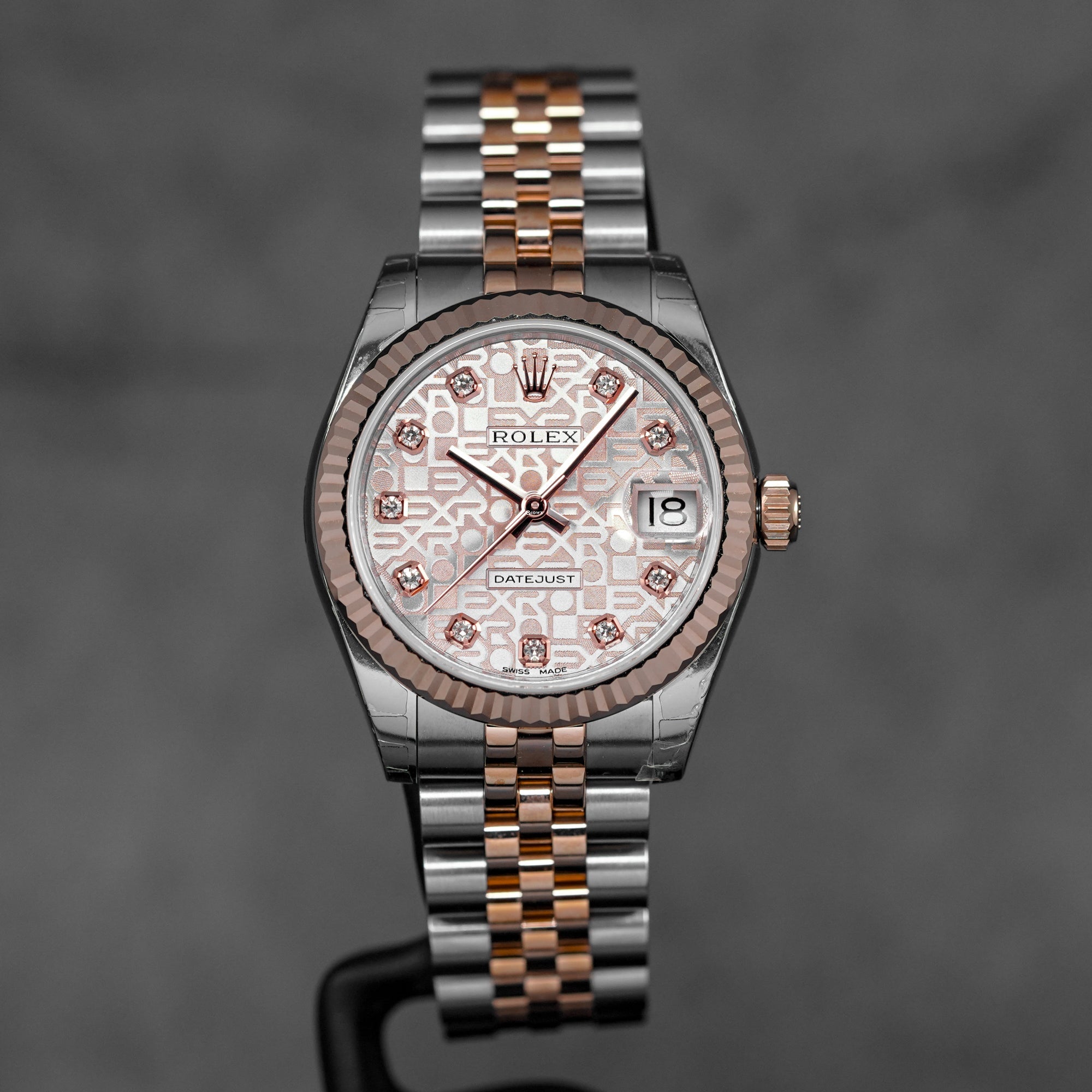 DATEJUST 31MM TWOTONE ROSEGOLD PINK COMPUTERIZED DIAMOND DIAL (2017)