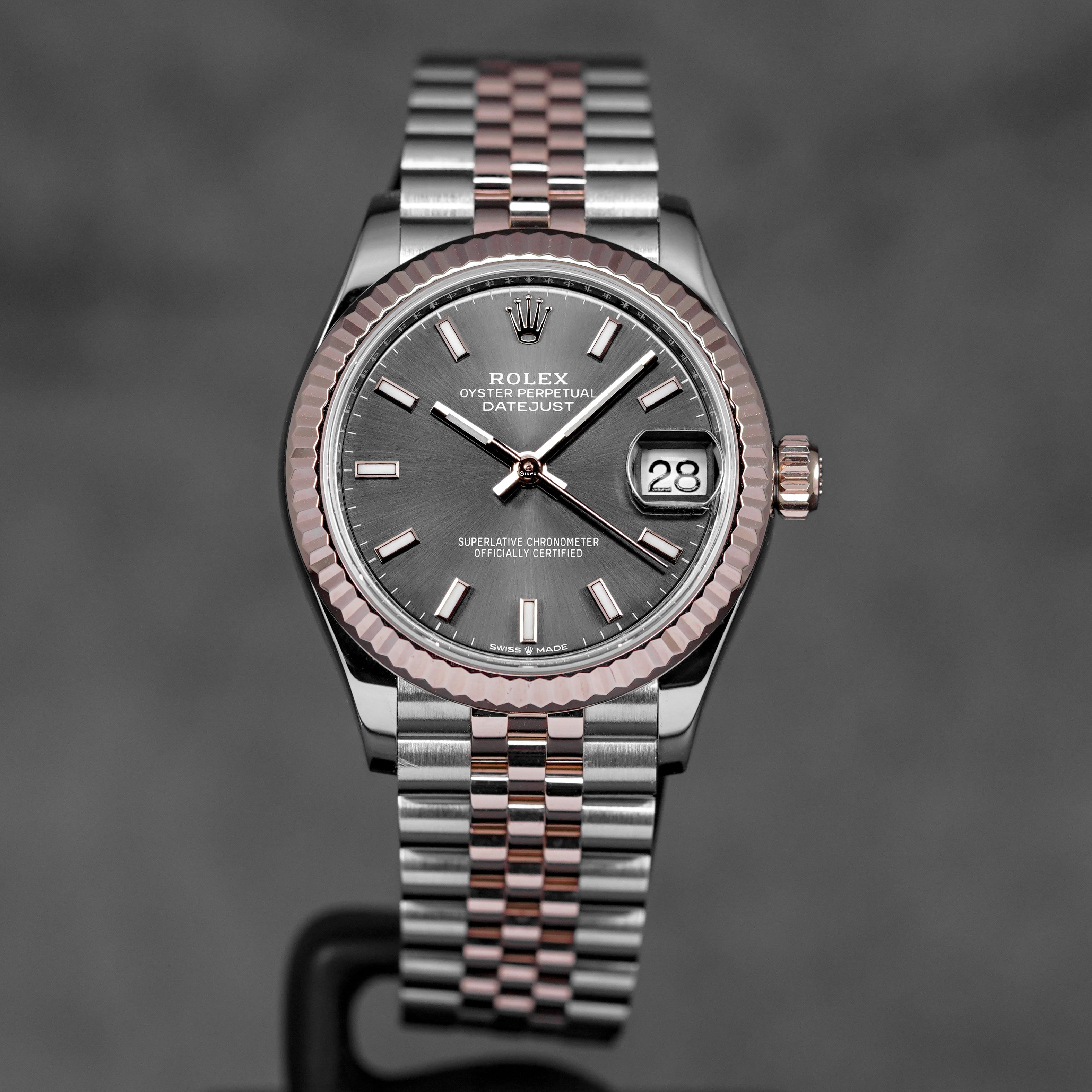 DATEJUST 31MM TWOTONE ROSEGOLD RHODIUM DIAL (2021)