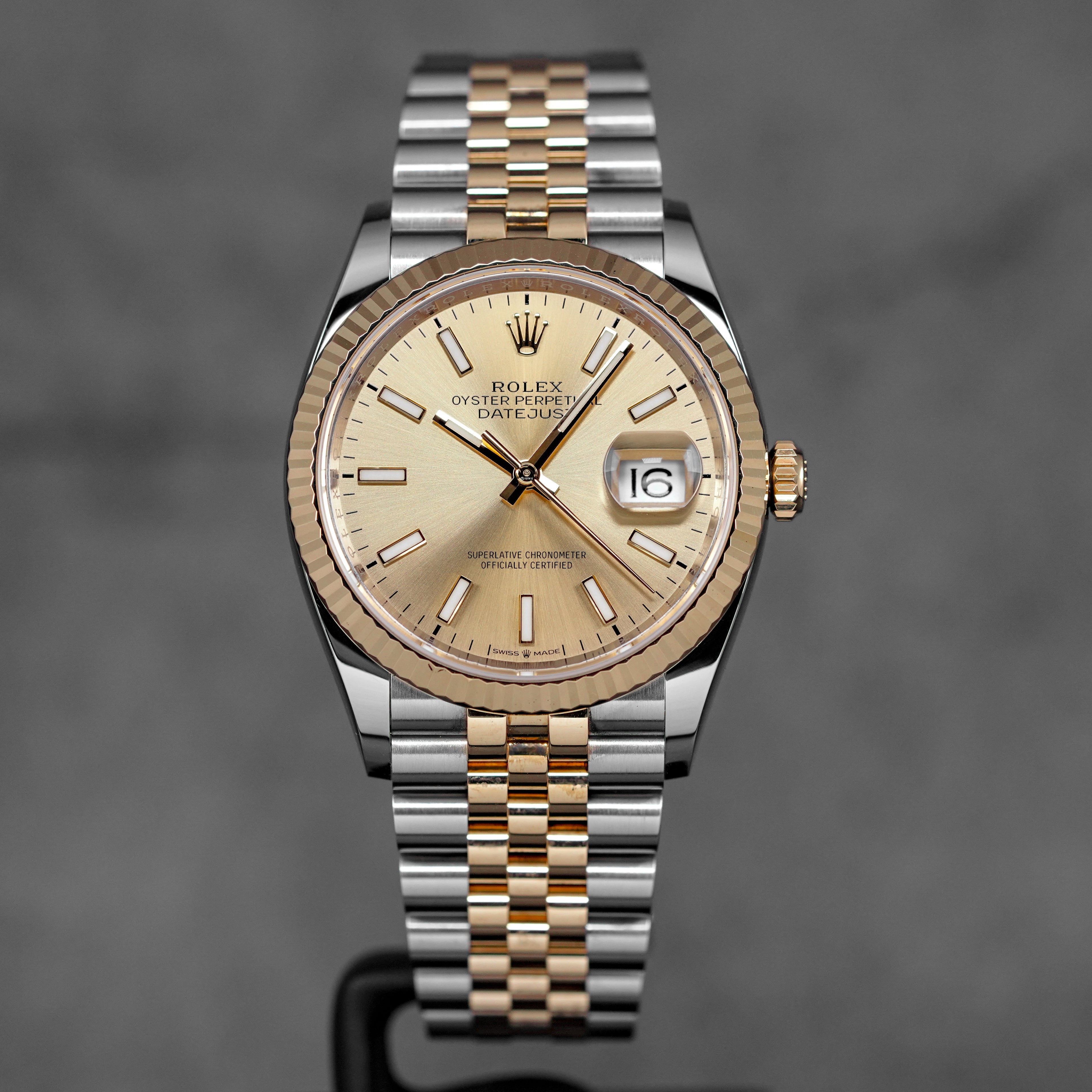 DATEJUST 36MM TWOTONE YELLOWGOLD CHAMPAGNE DIAL (2023)