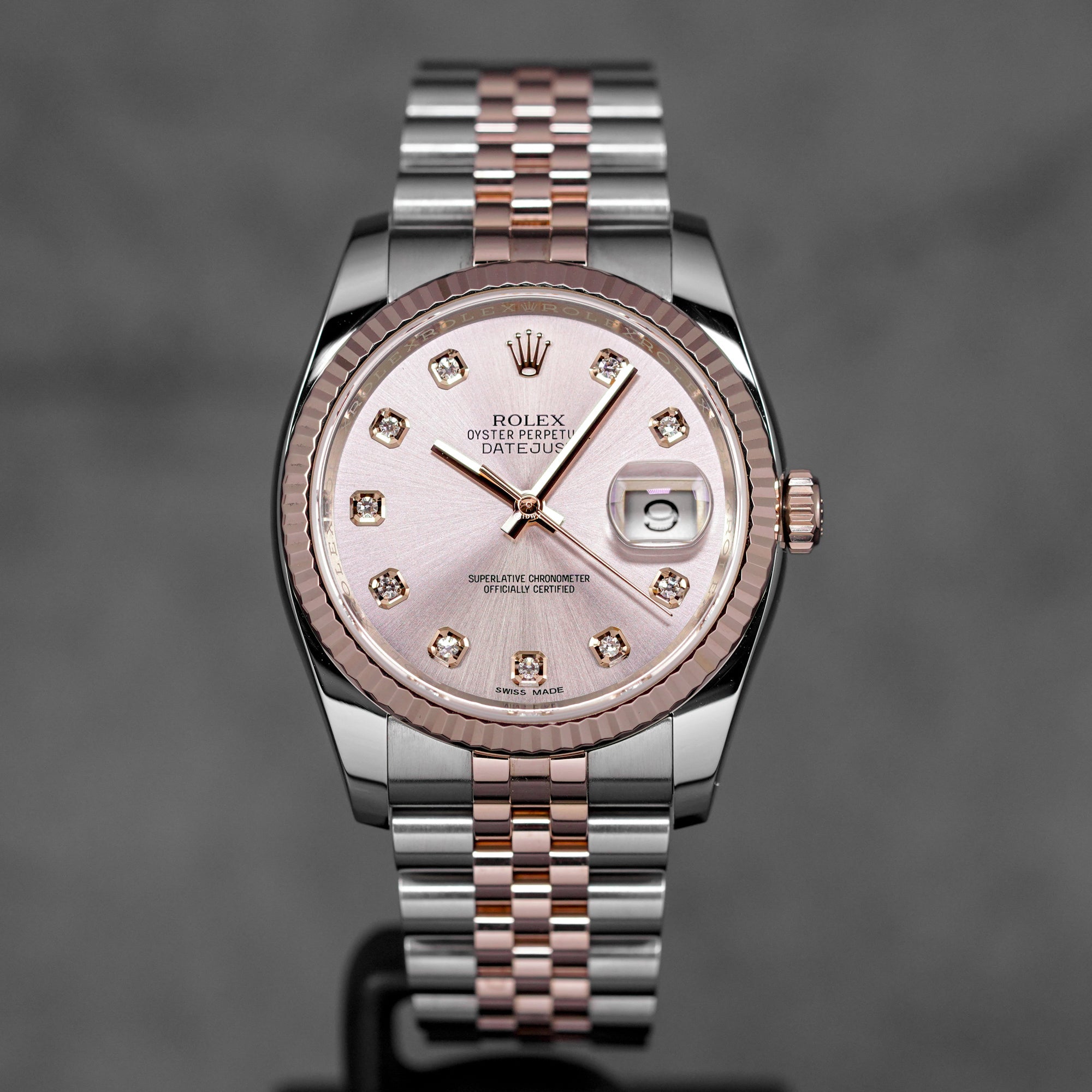 DATEJUST 36MM TWOTONE ROSEGOLD PINK DIAMOND DIAL (2018)