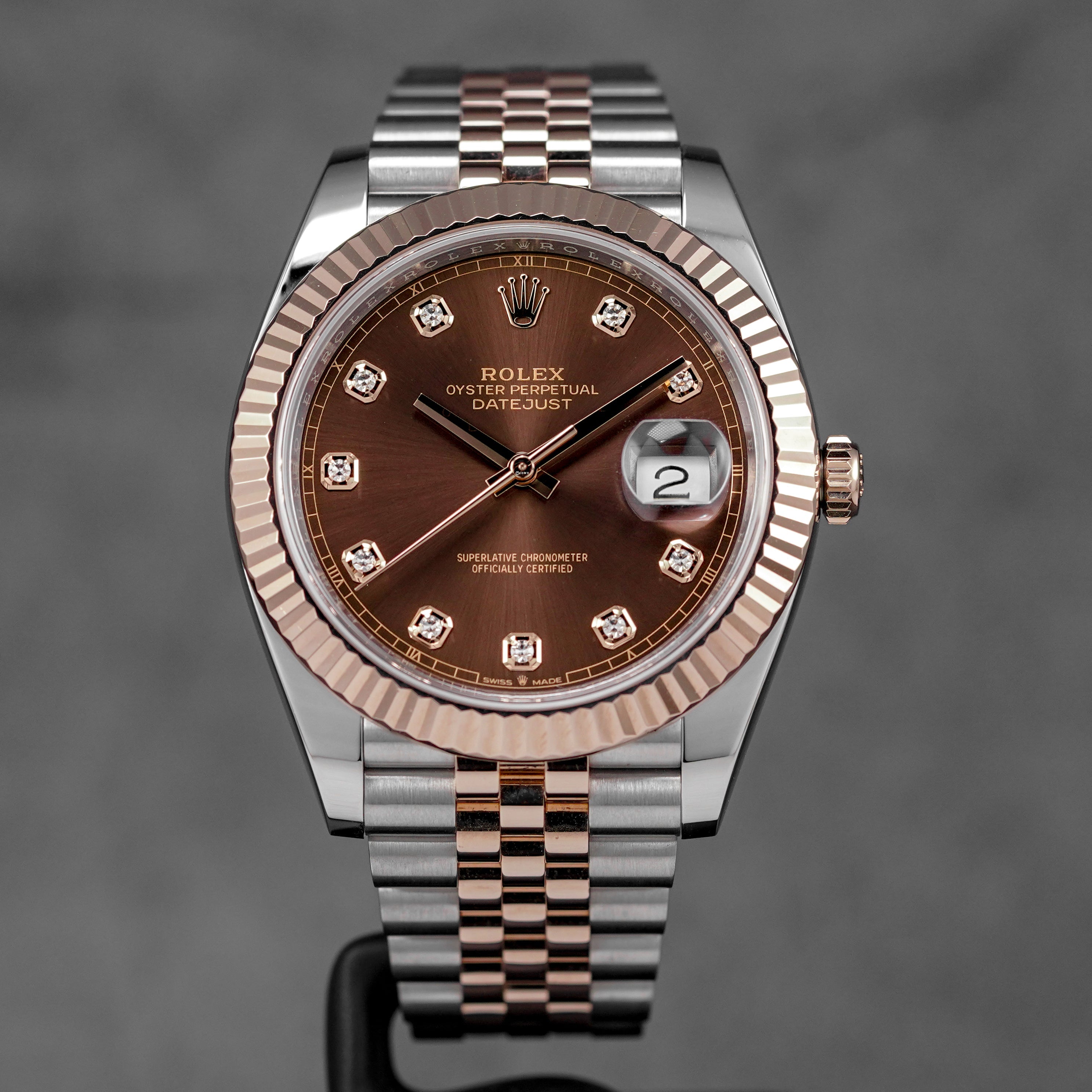 DATEJUST 41MM TWOTONE ROSEGOLD CHOCO DIAMOND DIAL (2024)