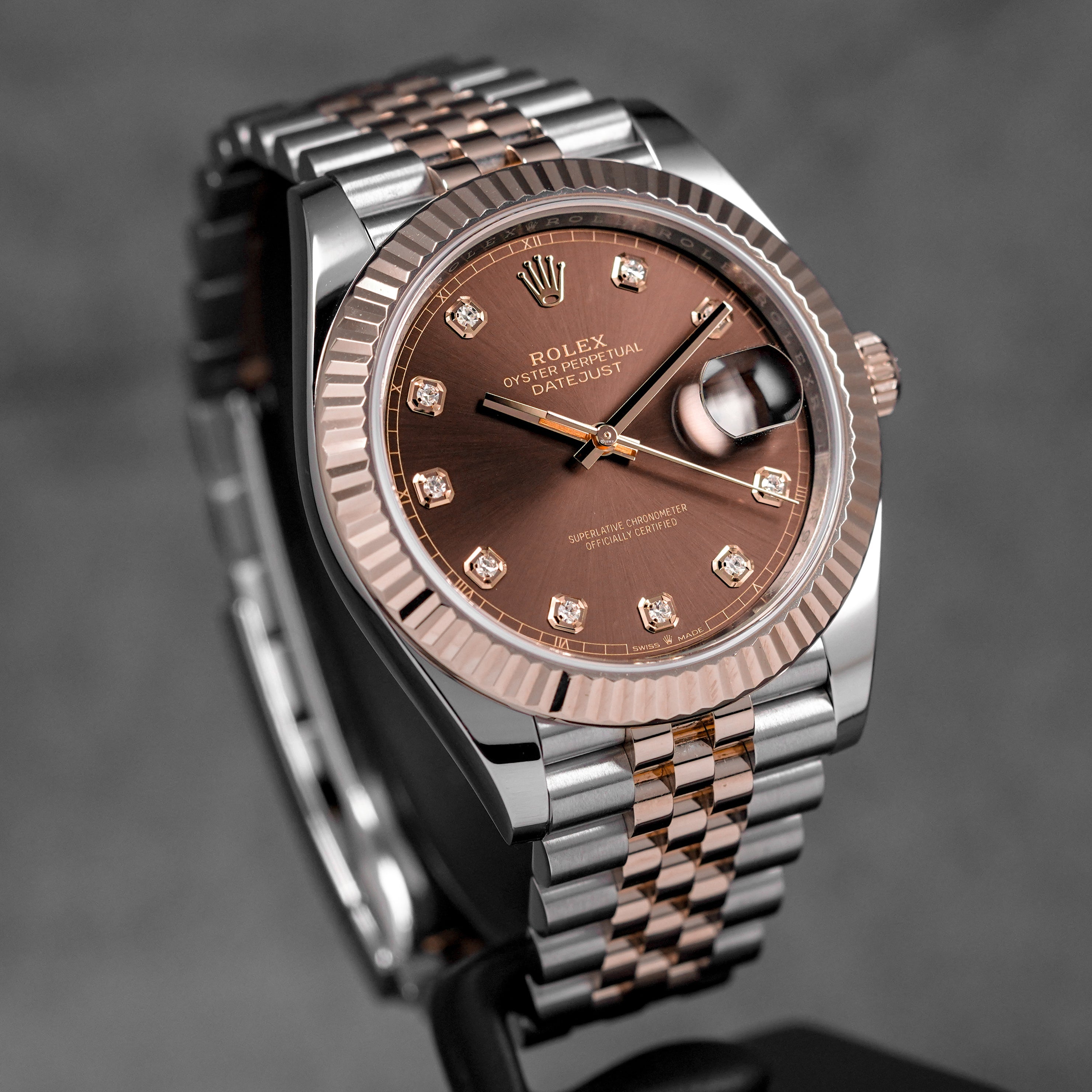 DATEJUST 41MM TWOTONE ROSEGOLD CHOCO DIAMOND DIAL (2024)
