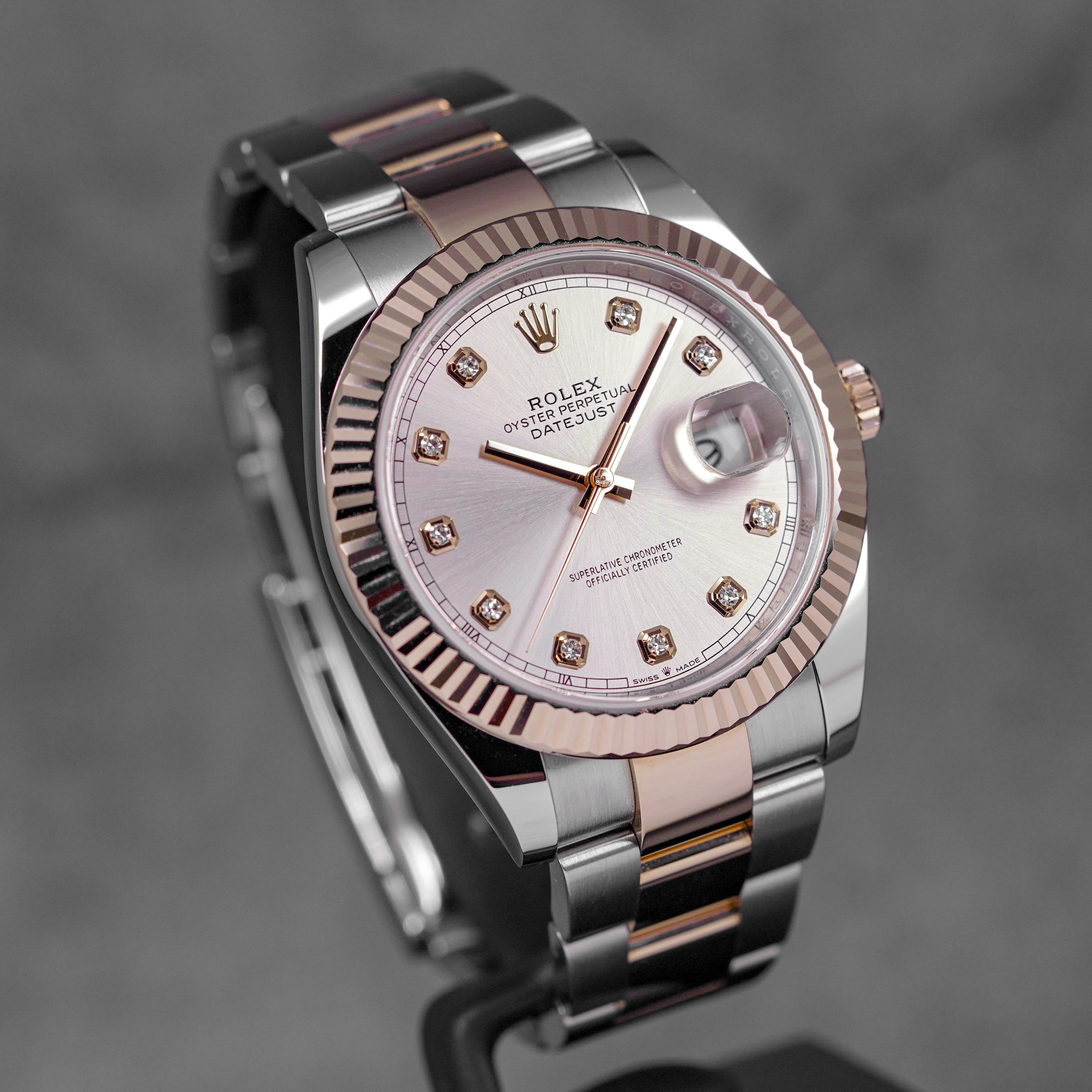 DATEJUST 41MM TWOTONE ROSEGOLD PINK SUNDUST DIAMOND DIAL (2024)
