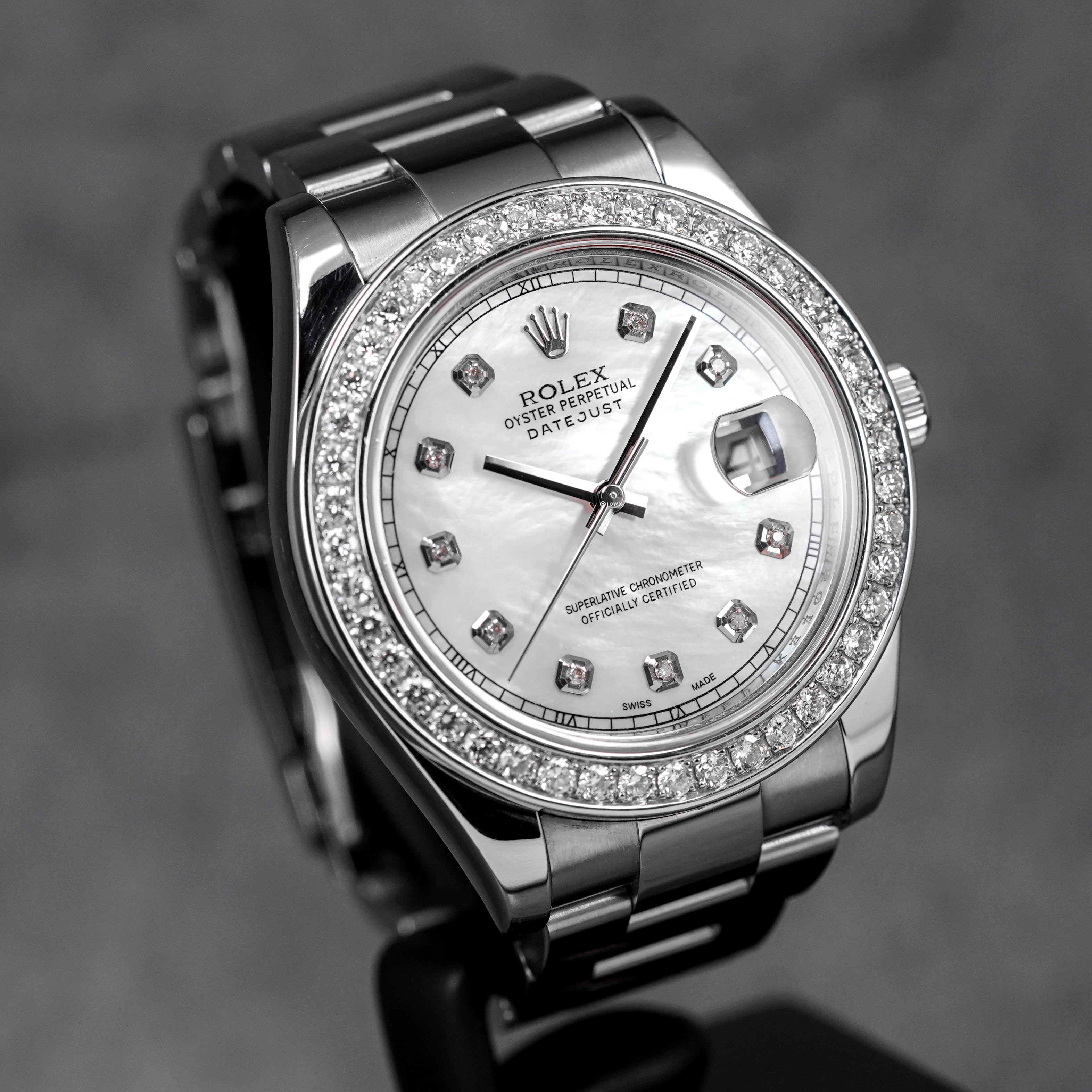 DATEJUST II CUSTOM MOP DIAMOND DIAL DIAMOND BEZEL (WATCH ONLY)