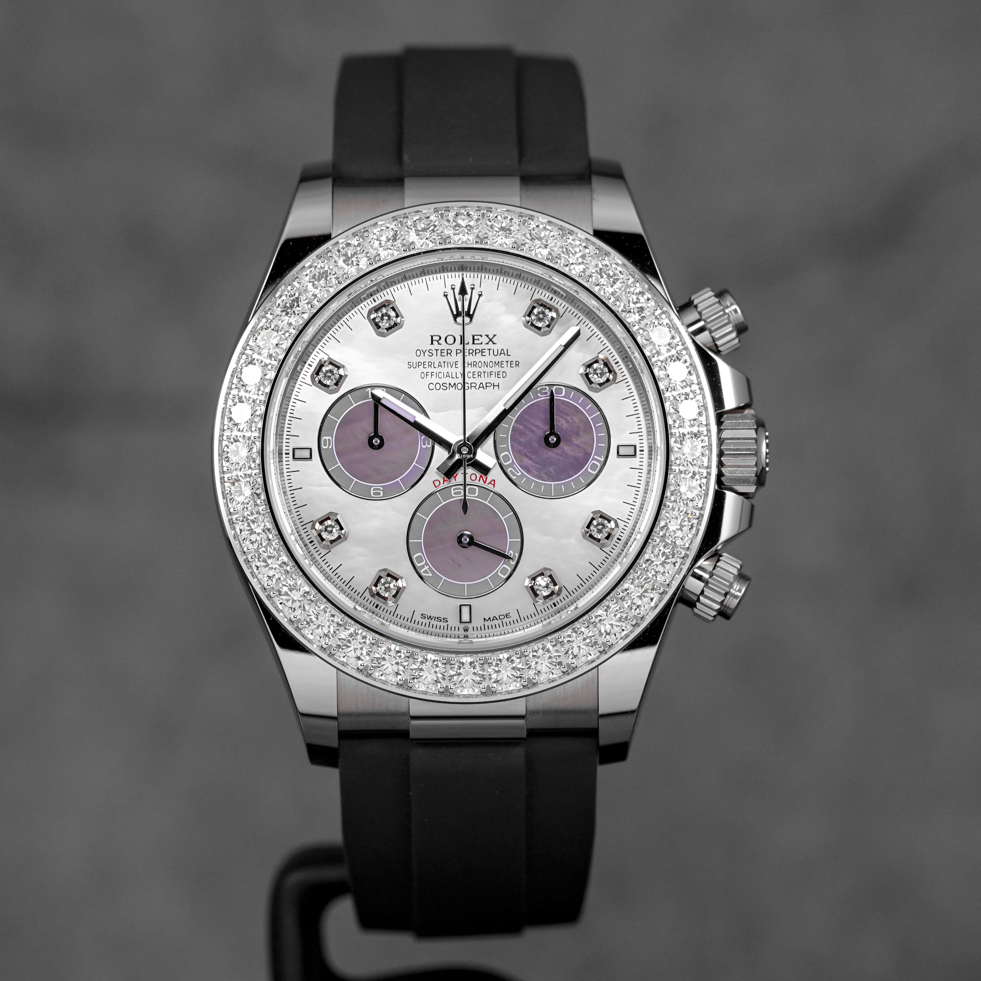 DAYTONA OYSTERFLEX WHITEGOLD MOP DIAMOND DIAL DIAMOND BEZEL (2024)