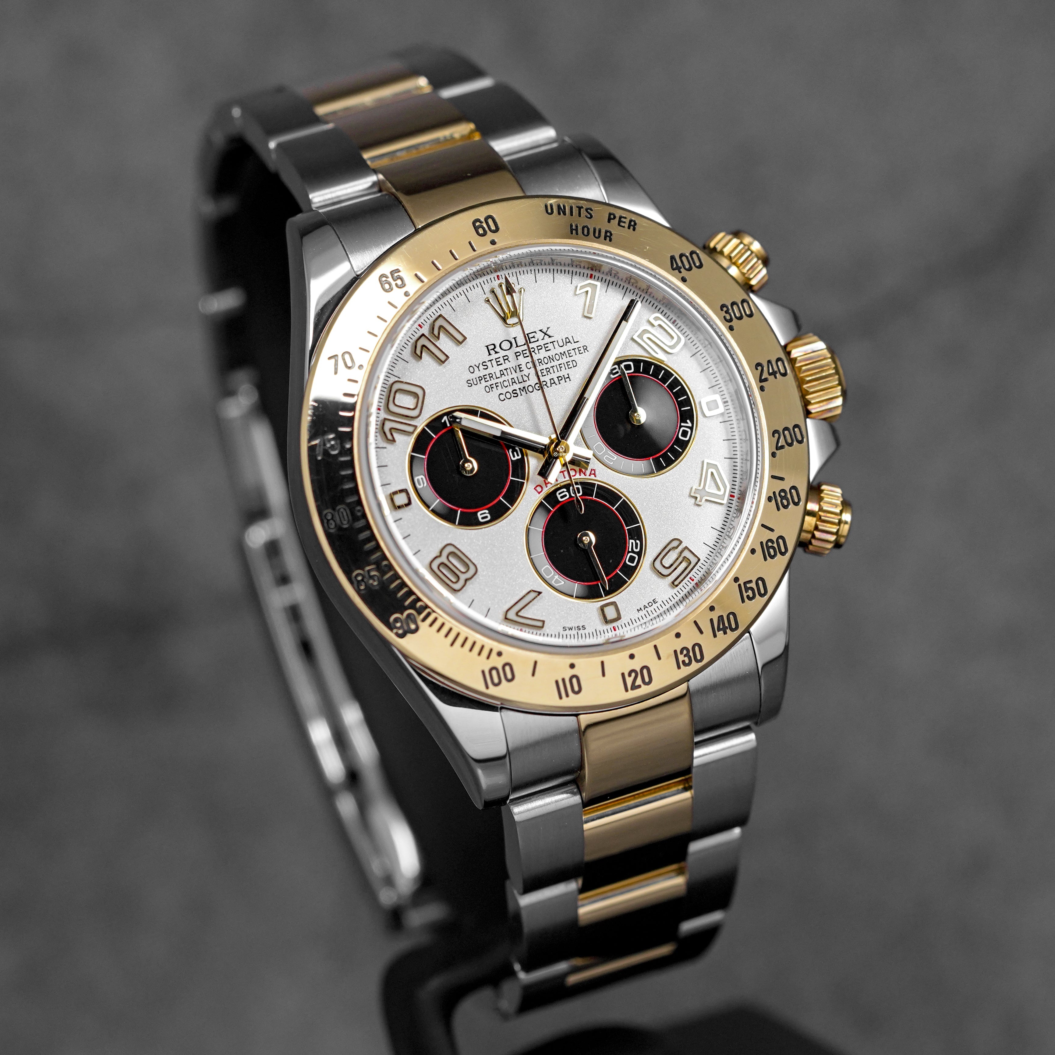 DAYTONA TWOTONE YELLOWGOLD RACING PANDA ARABIC DIAL (2014)