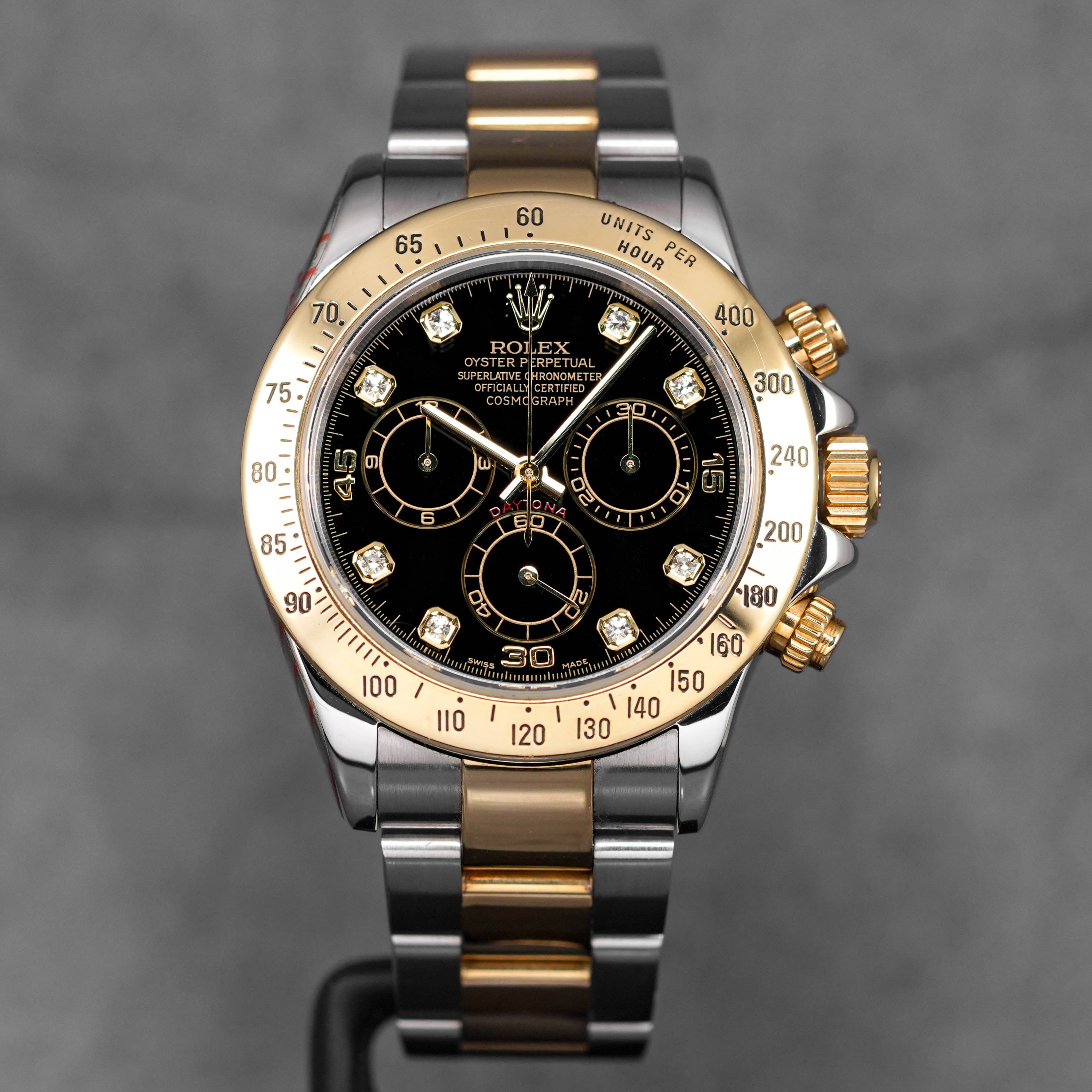 DAYTONA TWOTONE YELLOWGOLD BLACK DIAMOND DIAL (2004)
