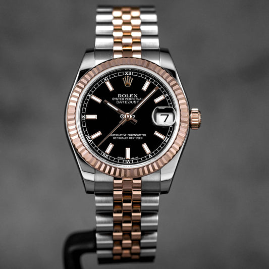 DATEJUST 31MM TWOTONE ROSEGOLD BLACK DIAL (2013)