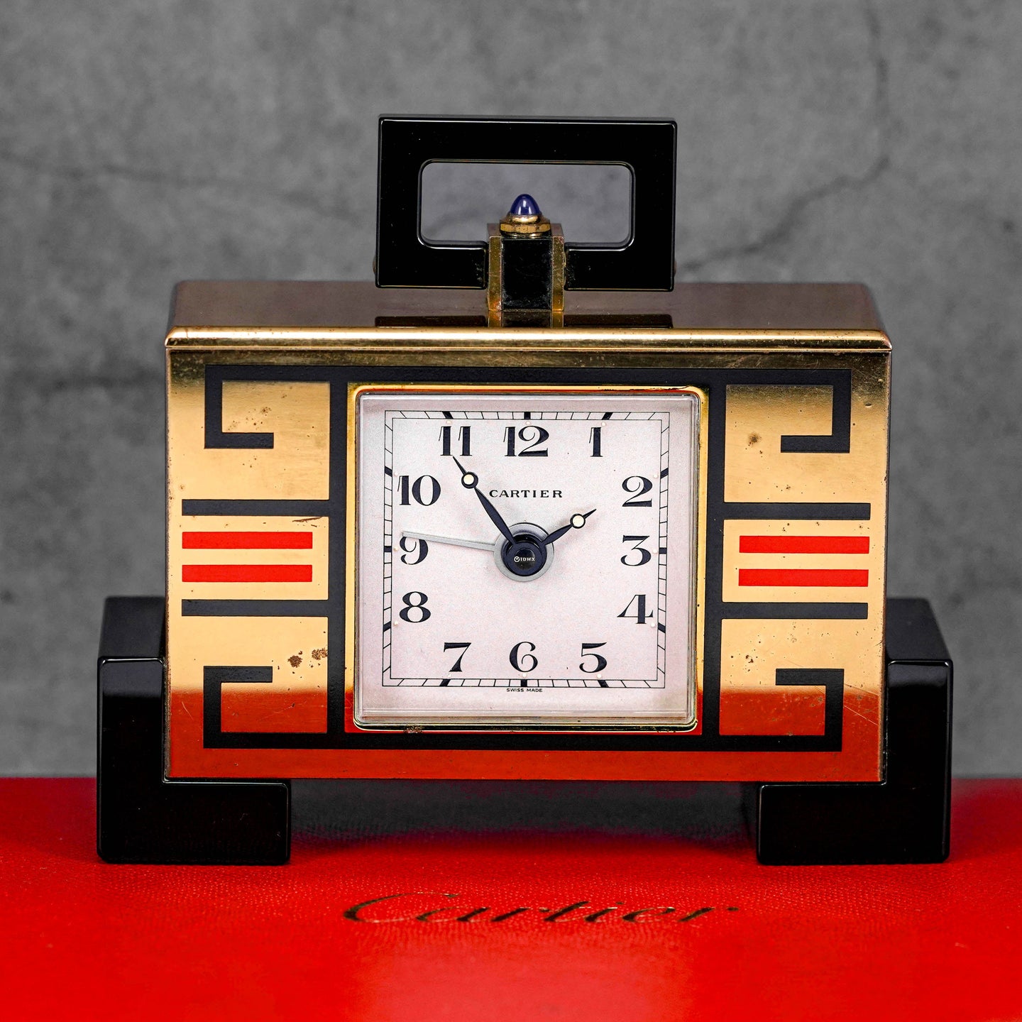 ART DECO YELLOWGOLD ALARM DESK CLOCK