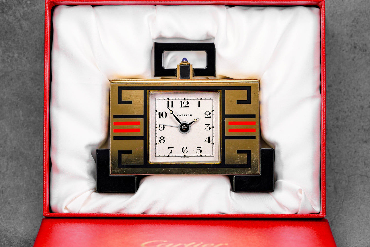 ART DECO YELLOWGOLD ALARM DESK CLOCK