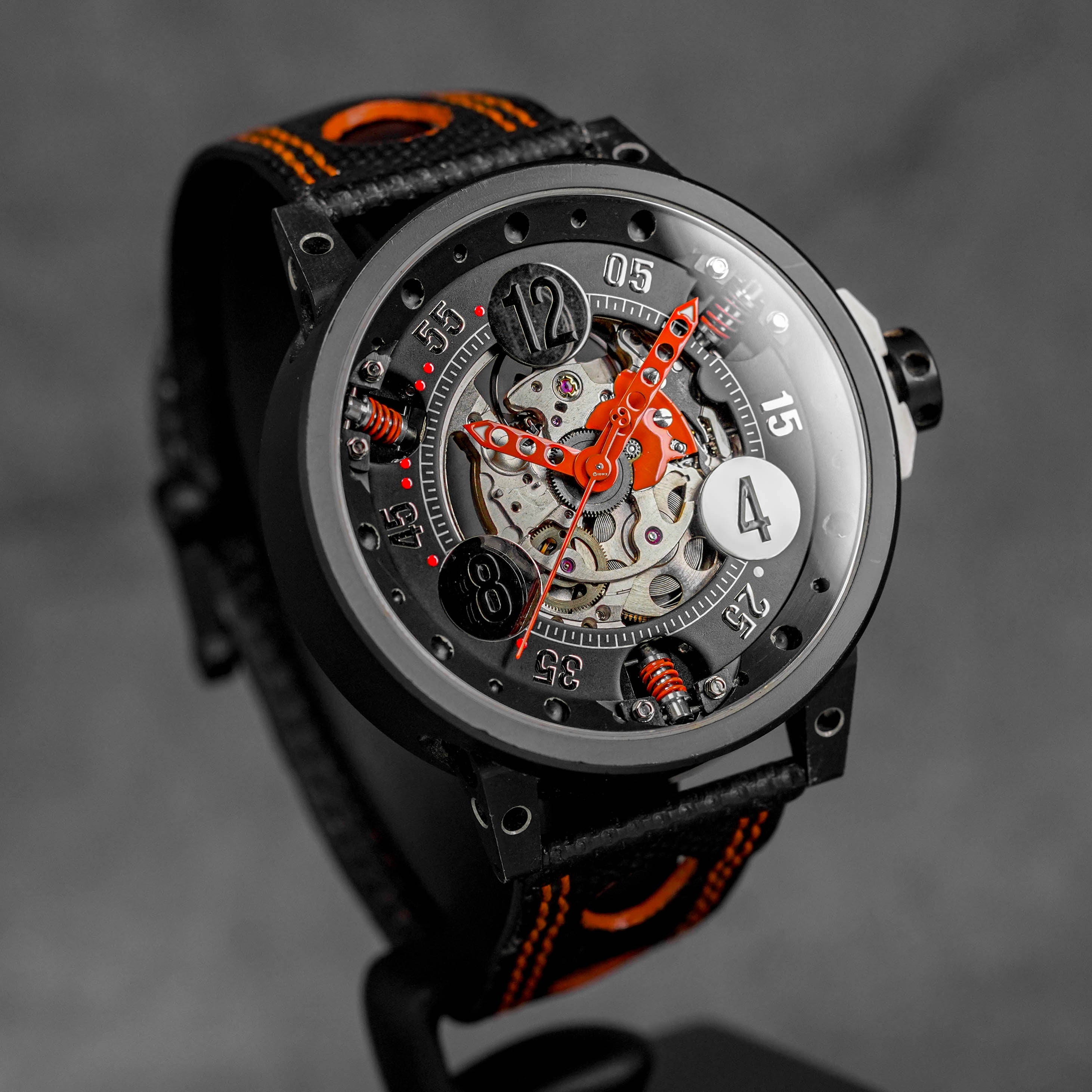 RACING V6-44 STEEL BLACK PVD ORANGE SPORT SKELETON DIAL (2017)
