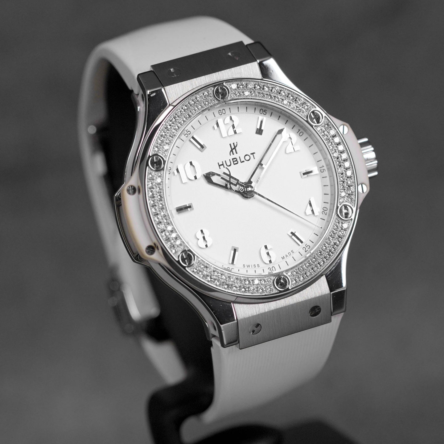 BIG BANG 38MM STEEL WHITE DIAMOND BEZEL (WATCH ONLY)