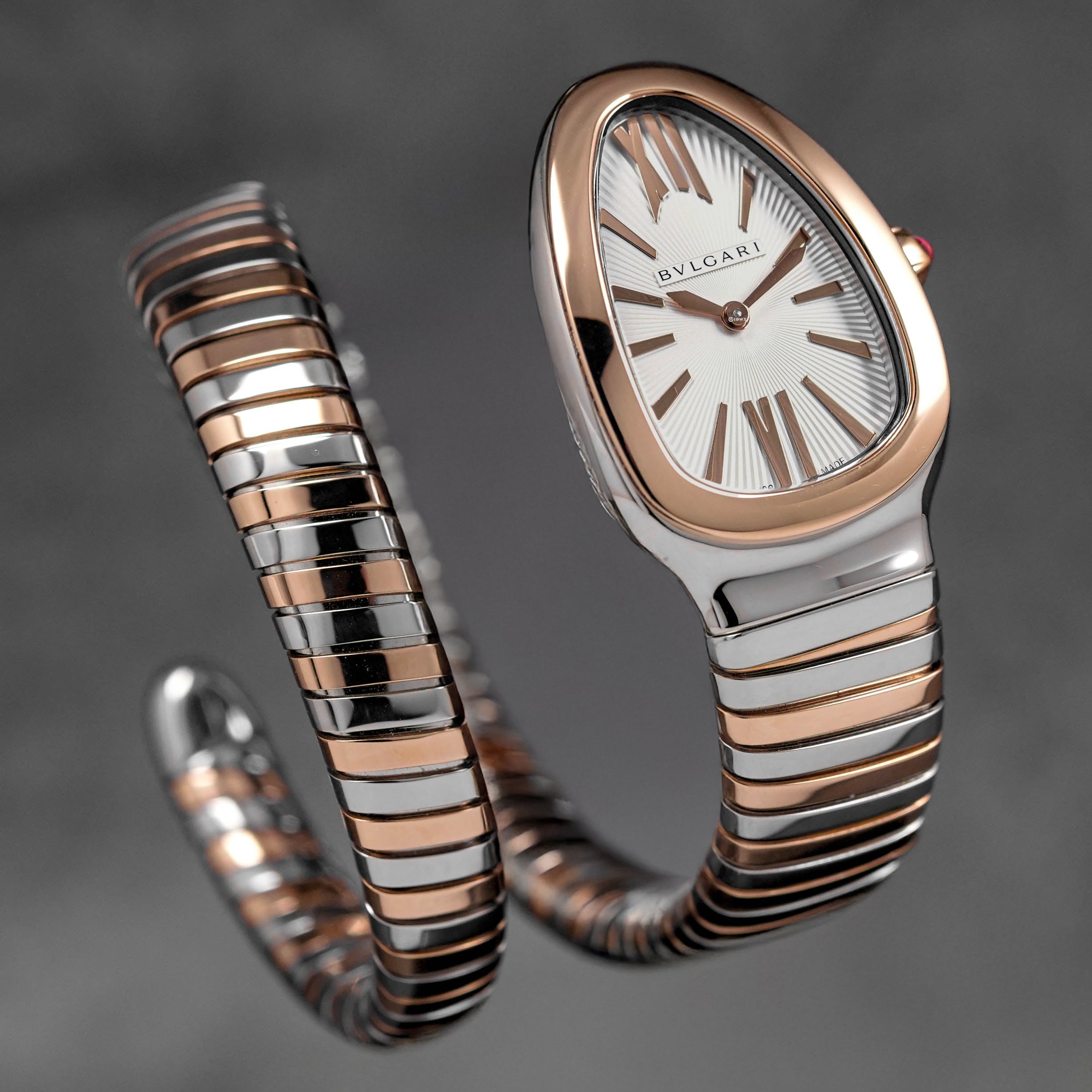 SERPENTI TUBOGAS TWOTONE ROSEGOLD SINGLE SPIRAL WHITE DIAL (2025)
