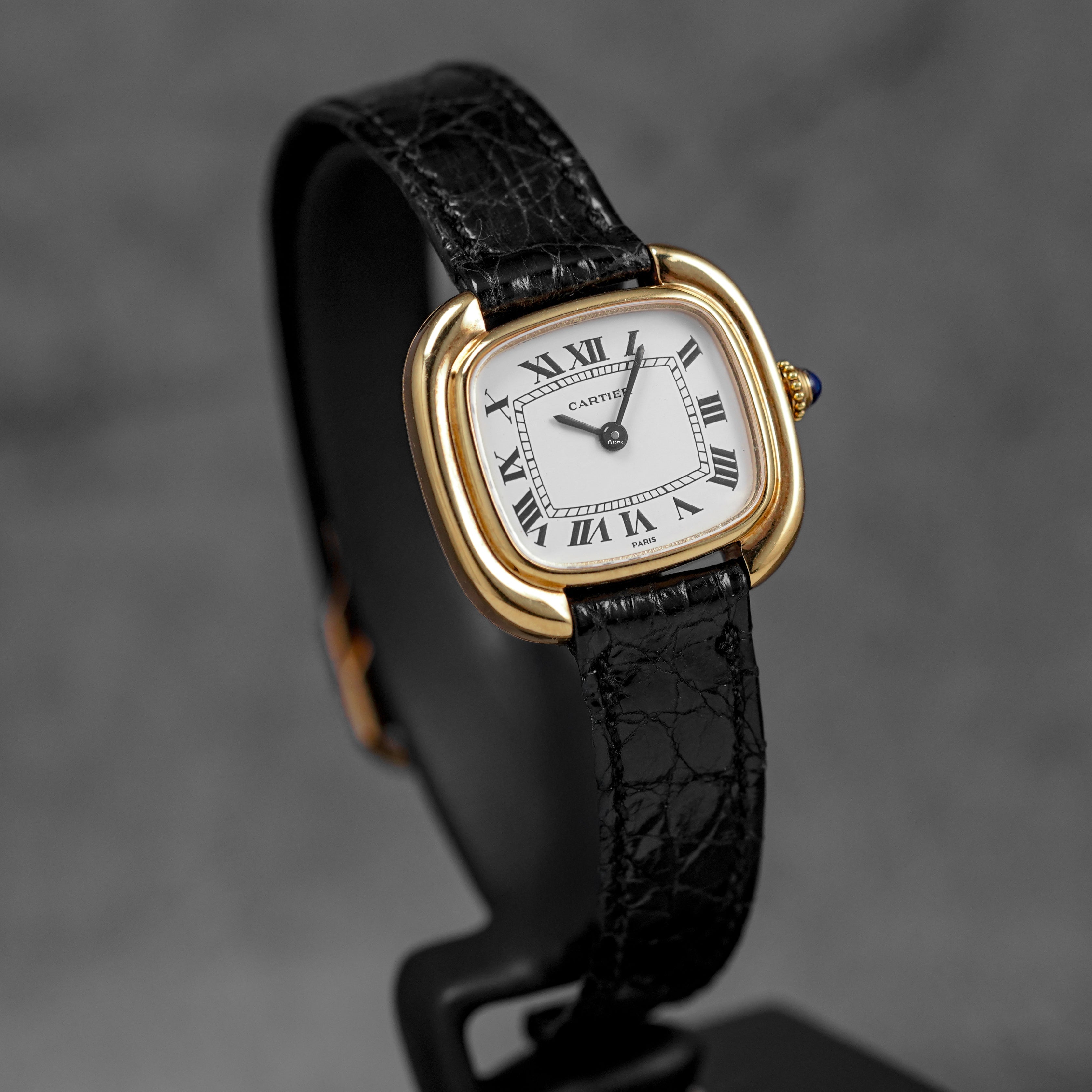 GONDOLE HORIZONTALE 'TV SCREEN' YELLOWGOLD SILVER PARIS DIAL (WATCH ONLY)