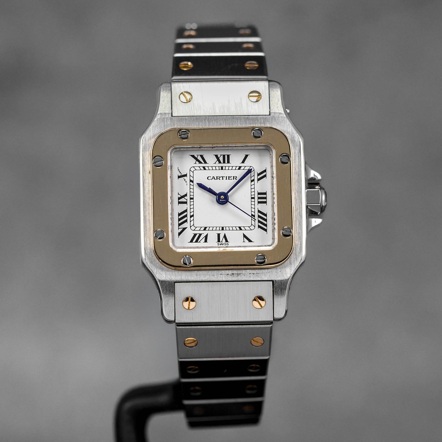 SANTOS CARREE TWOTONE YELLOWGOLD WHITE DIAL (WATCH & BOX)