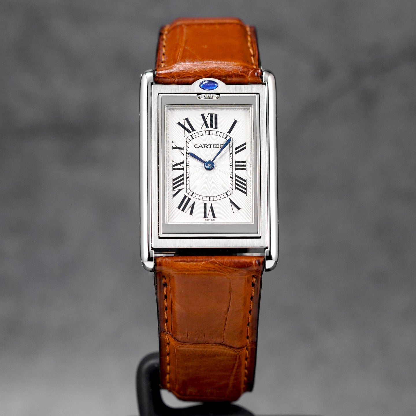 TANK BASCULANTE MECANIQUE BROWN LEATHER STRAP (WATCH ONLY)