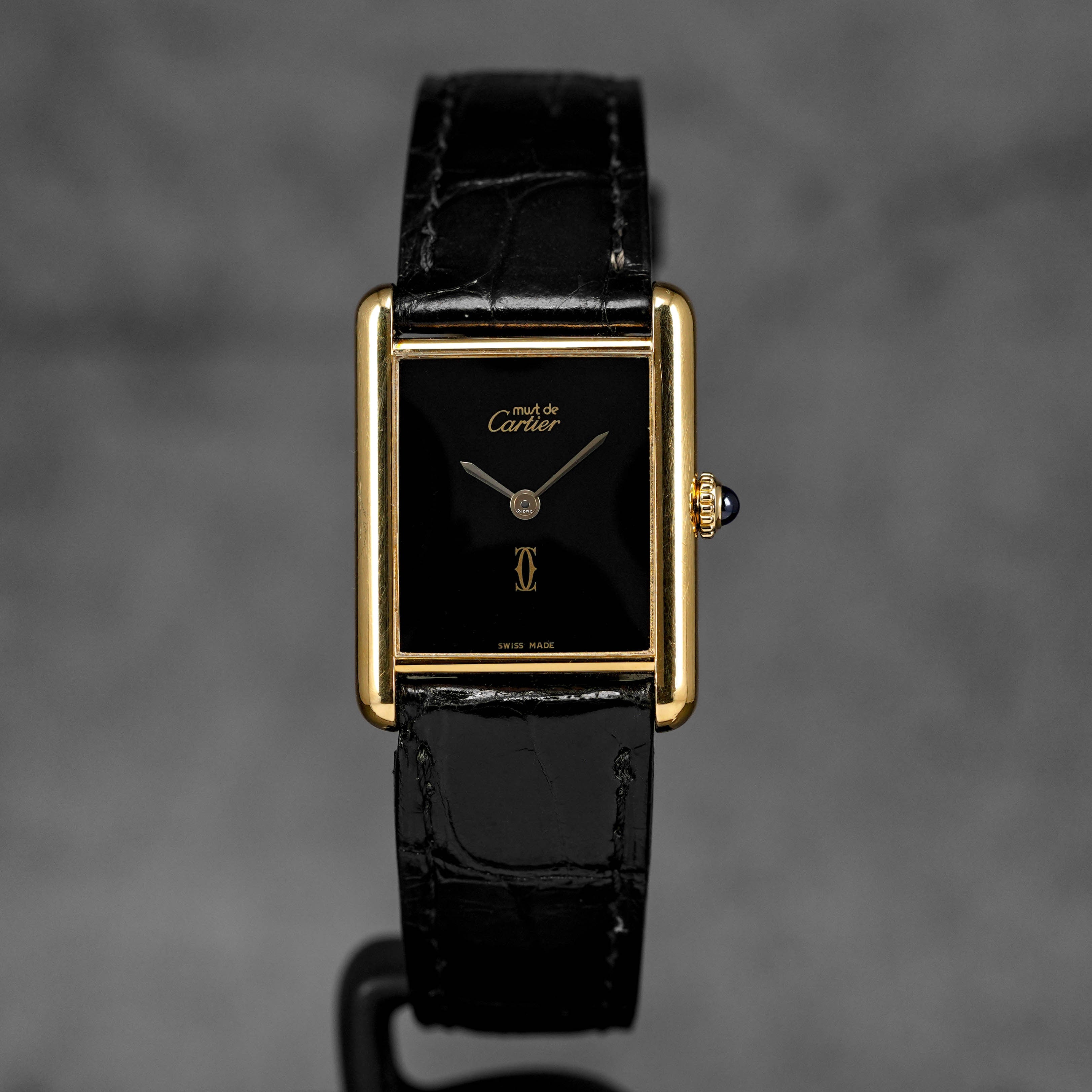 TANK MUST VERMEIL YELLOWGOLD-PLATED BLACK ONYX DIAL (WATCH ONLY)