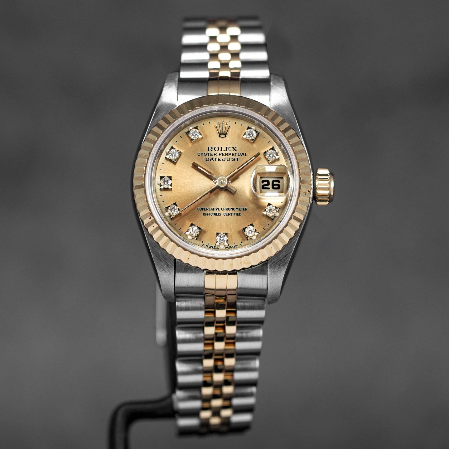 DATEJUST 26MM TWOTONE YELLOWGOLD CHAMPAGNE DIAMOND DIAL (CIRCA 1994)