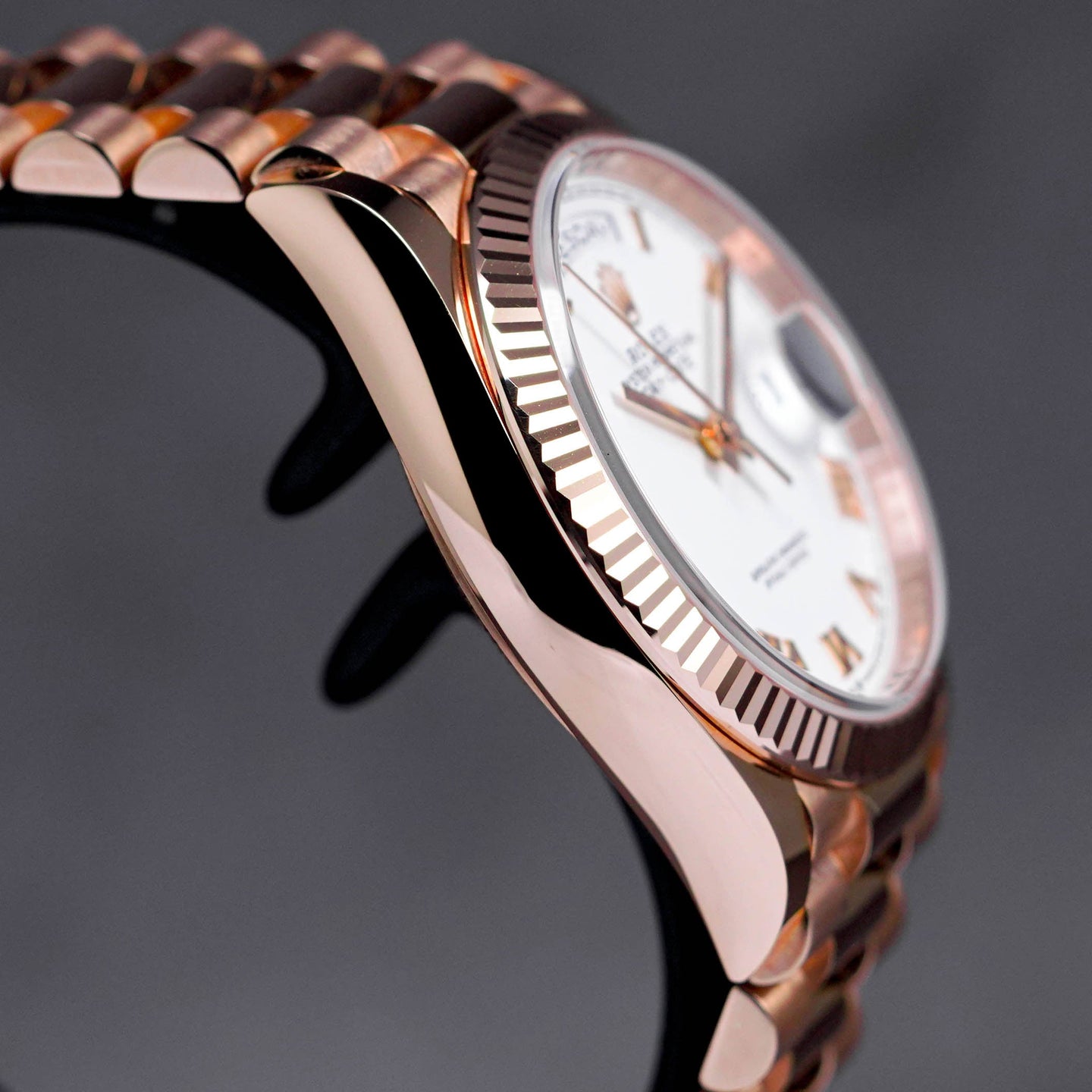 Rolex Daydate Rosegold White Roman