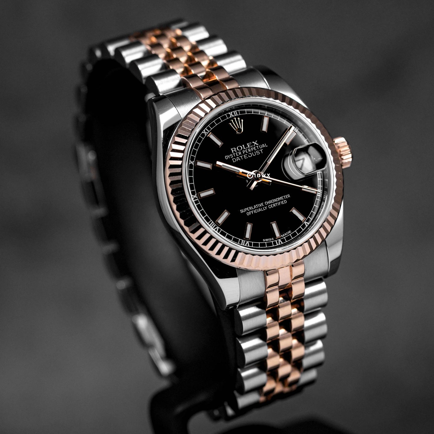 DATEJUST 31MM TWOTONE ROSEGOLD BLACK DIAL (2013)