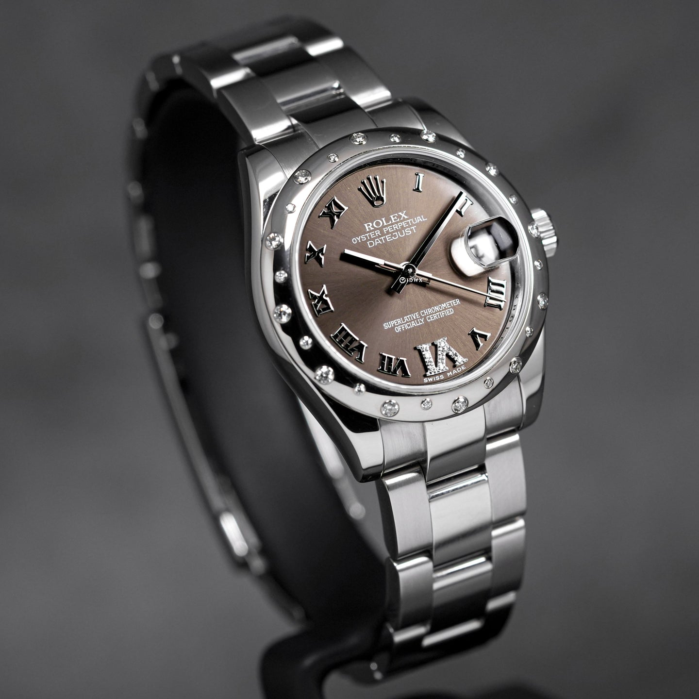 DATEJUST 31MM DOMED DIAMOND DARK GREY DIAL WITH DIAMOND ON 6 (2011)