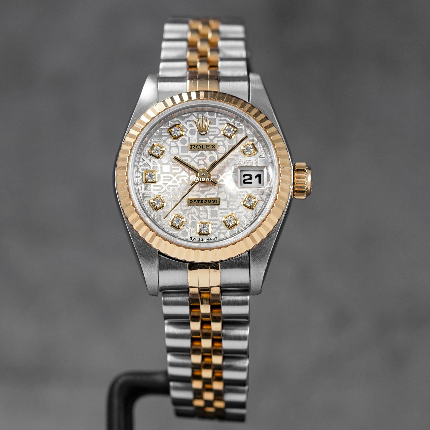 DATEJUST 26MM TWOTONE YELLOWGOLD SILVER COMPUTERIZED DIAMOND DIAL (1996)