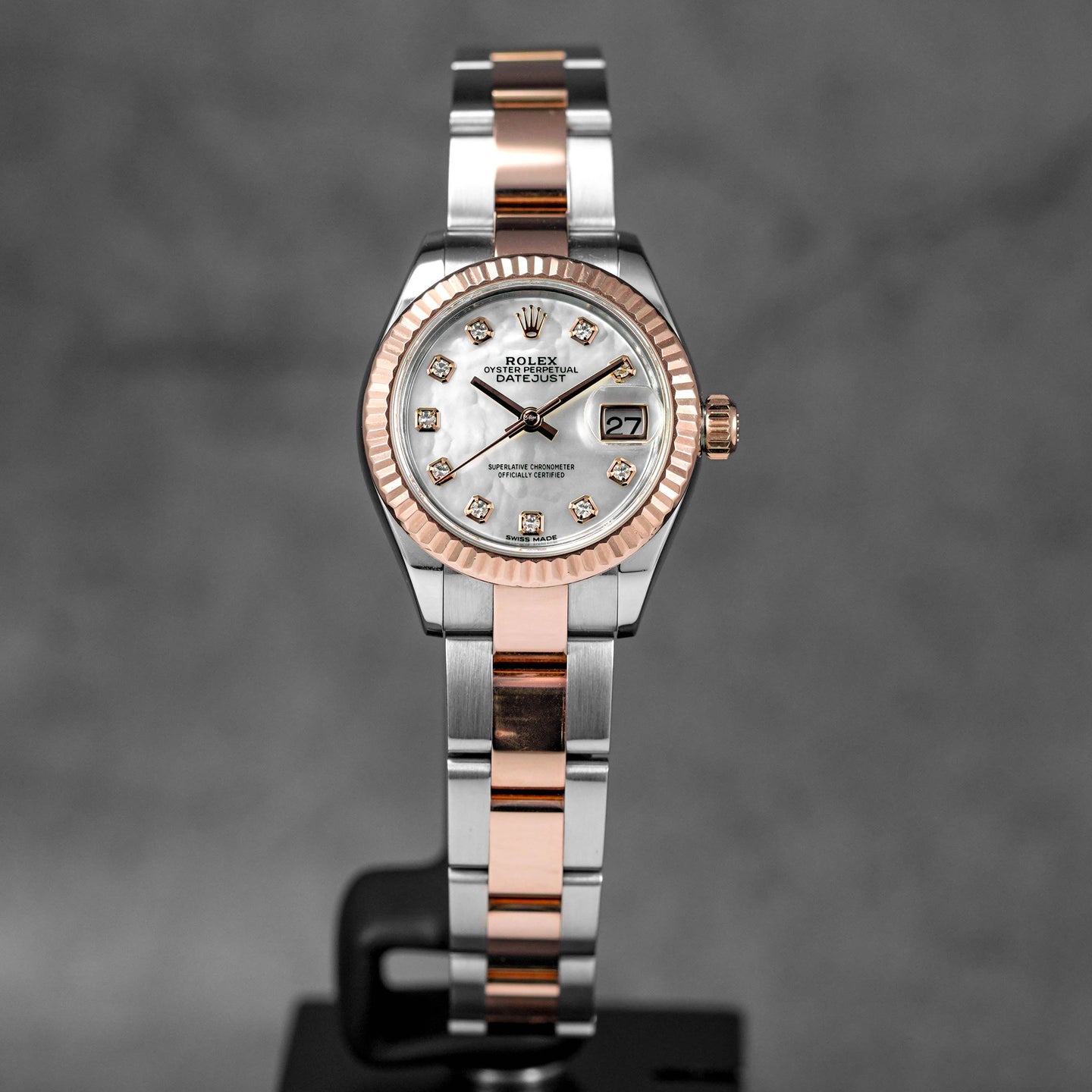 DATEJUST 28MM TWOTONE ROSEGOLD MOP DIAMOND DIAL (2017)